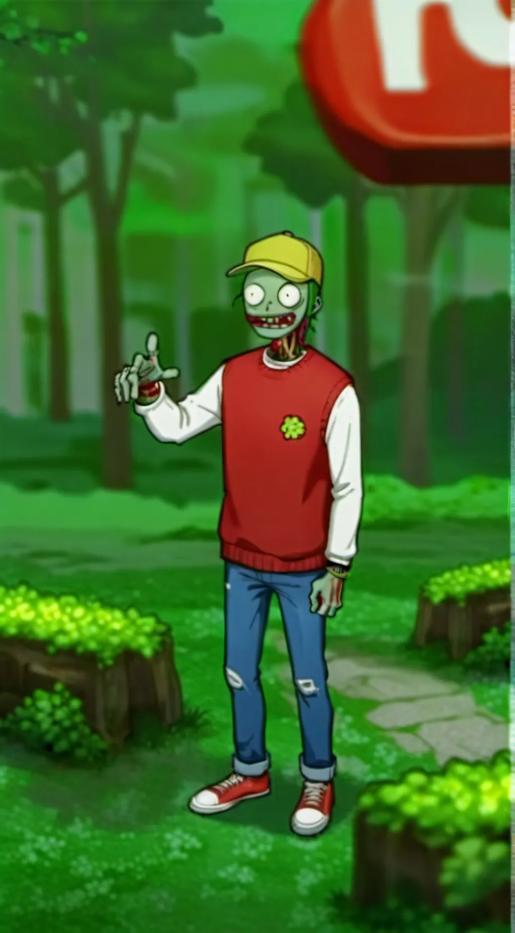 ai character: Nutted zombie background