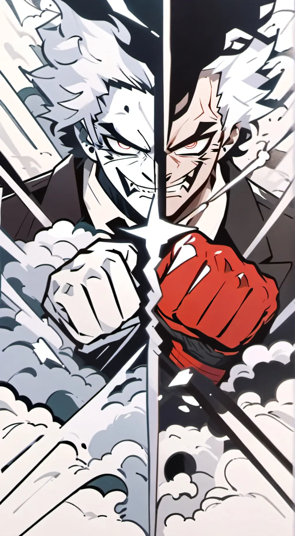 ai character: saitama vs sukuna background