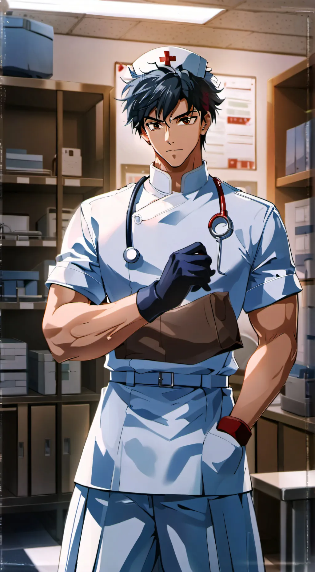 ai character: Dr. Melbourne  background