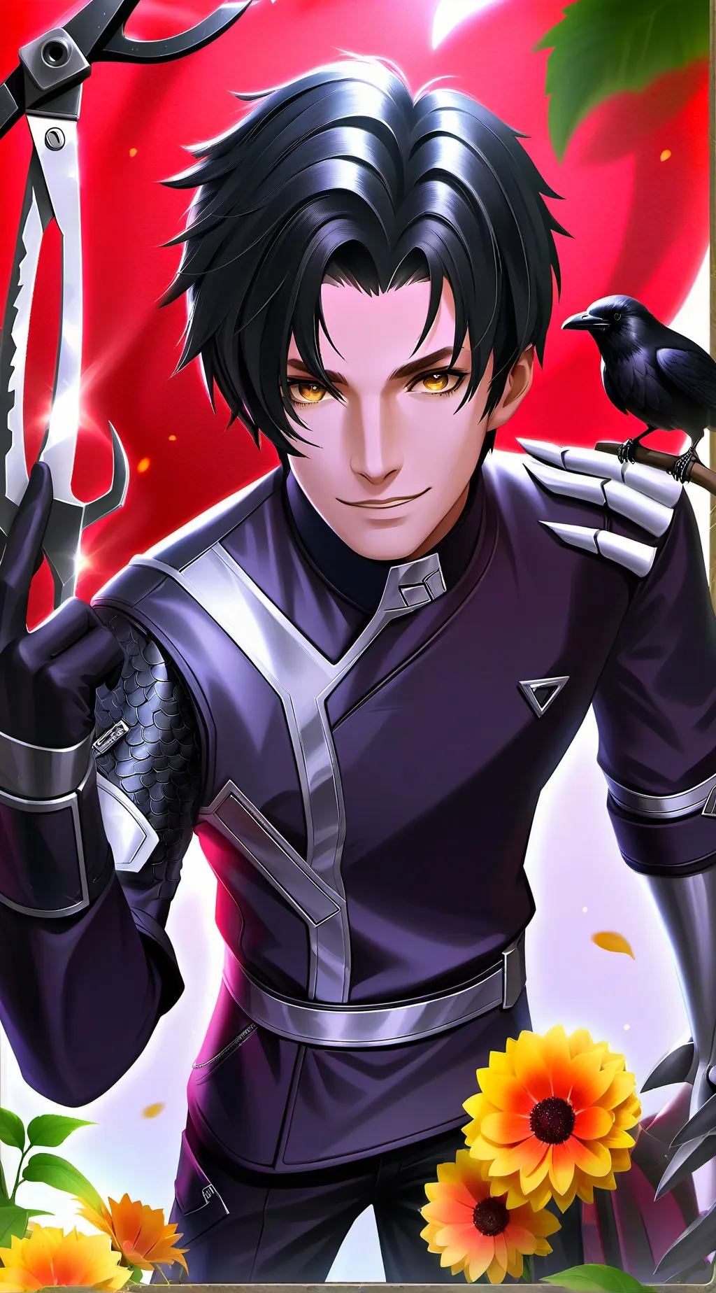 ai character: Emerald background