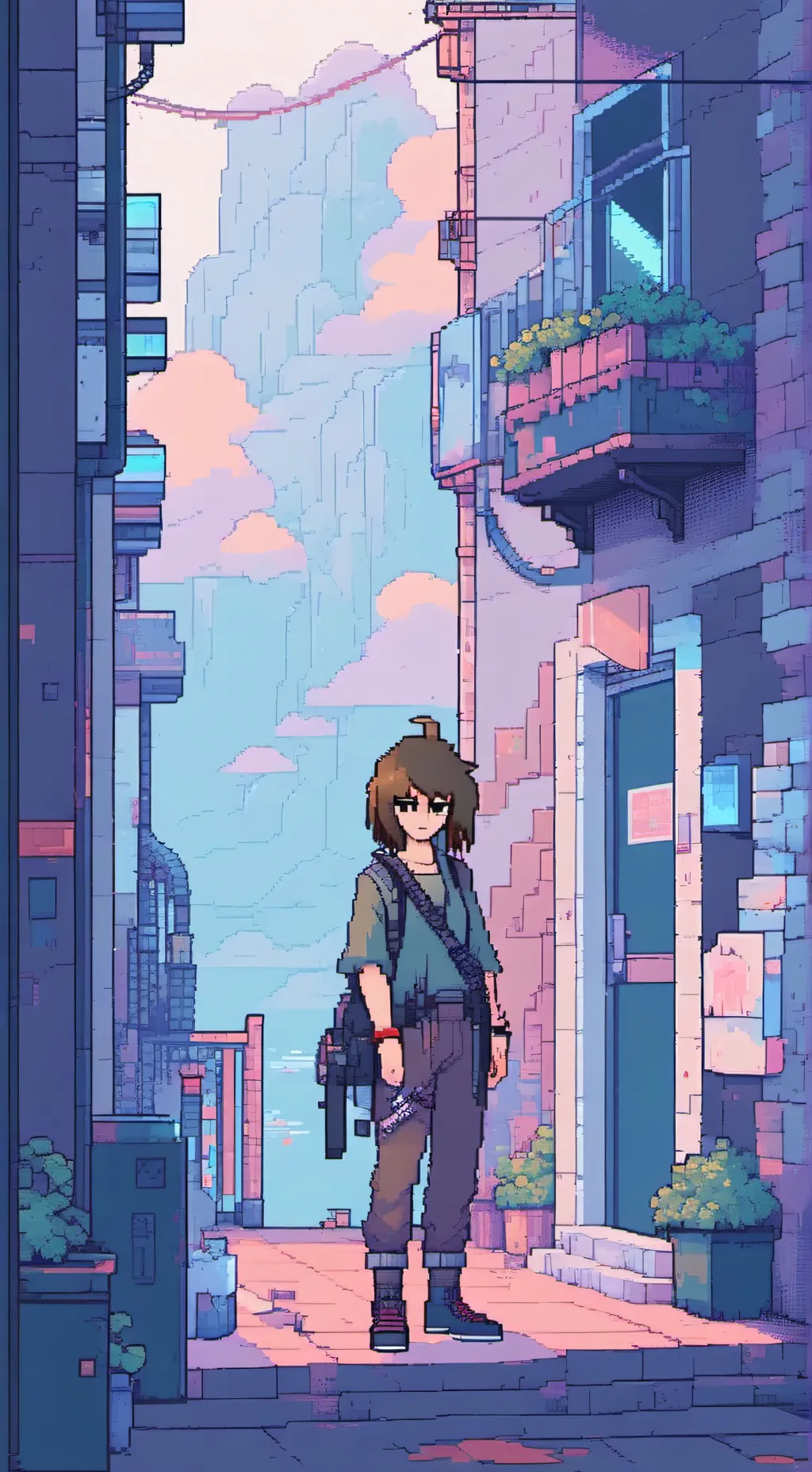 ai character: Trickster roadtrip background