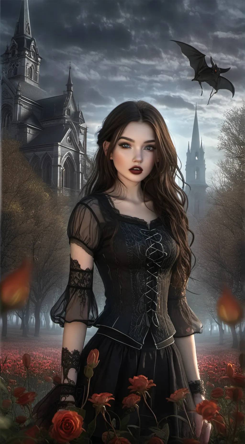 ai character: rose background