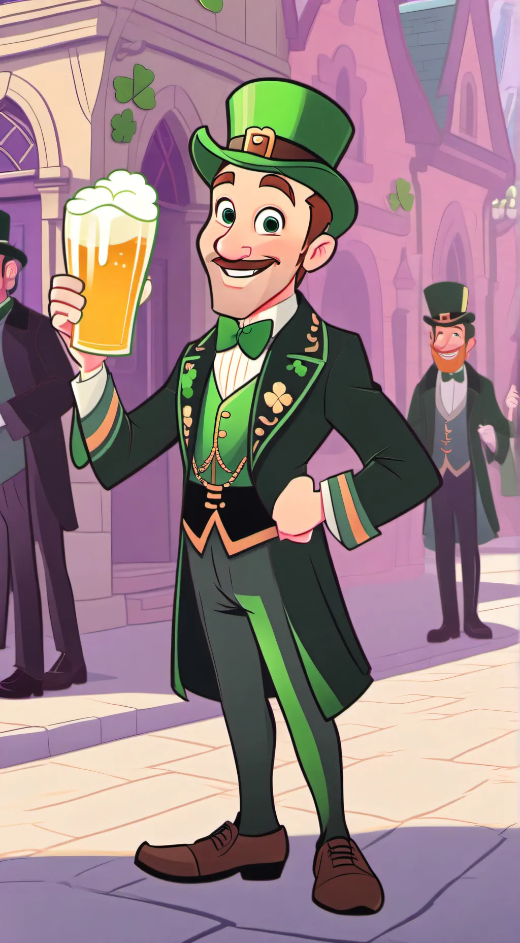 ai character: HH St patricks day background