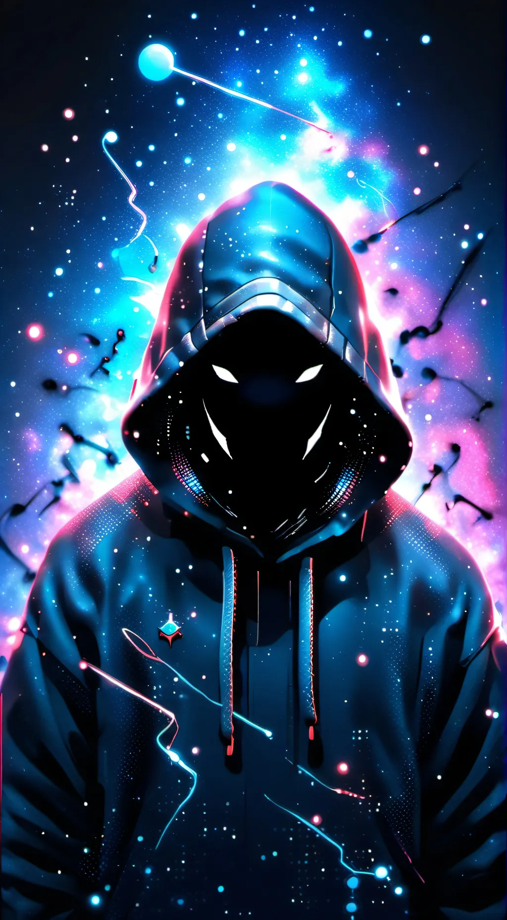 ai character: hacker∞⍟۞✦✿❂✫✪★✰ background