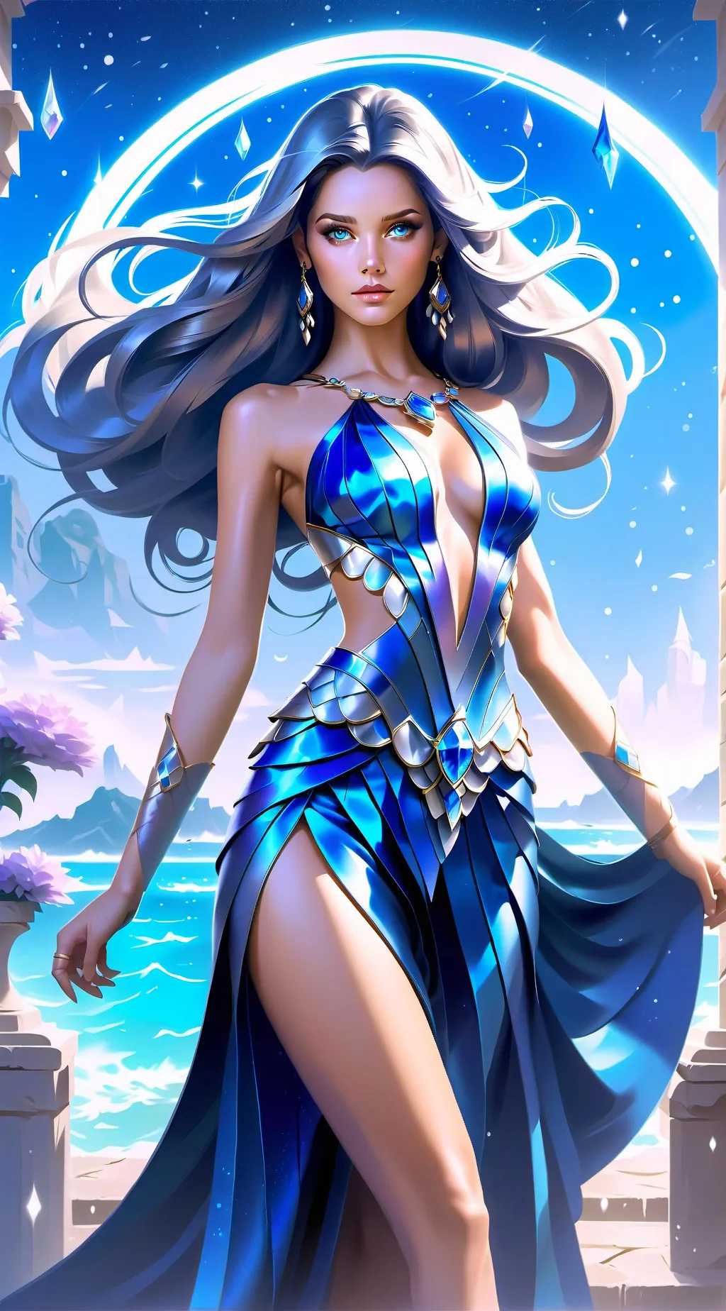 ai character: Queen Sapphire  background