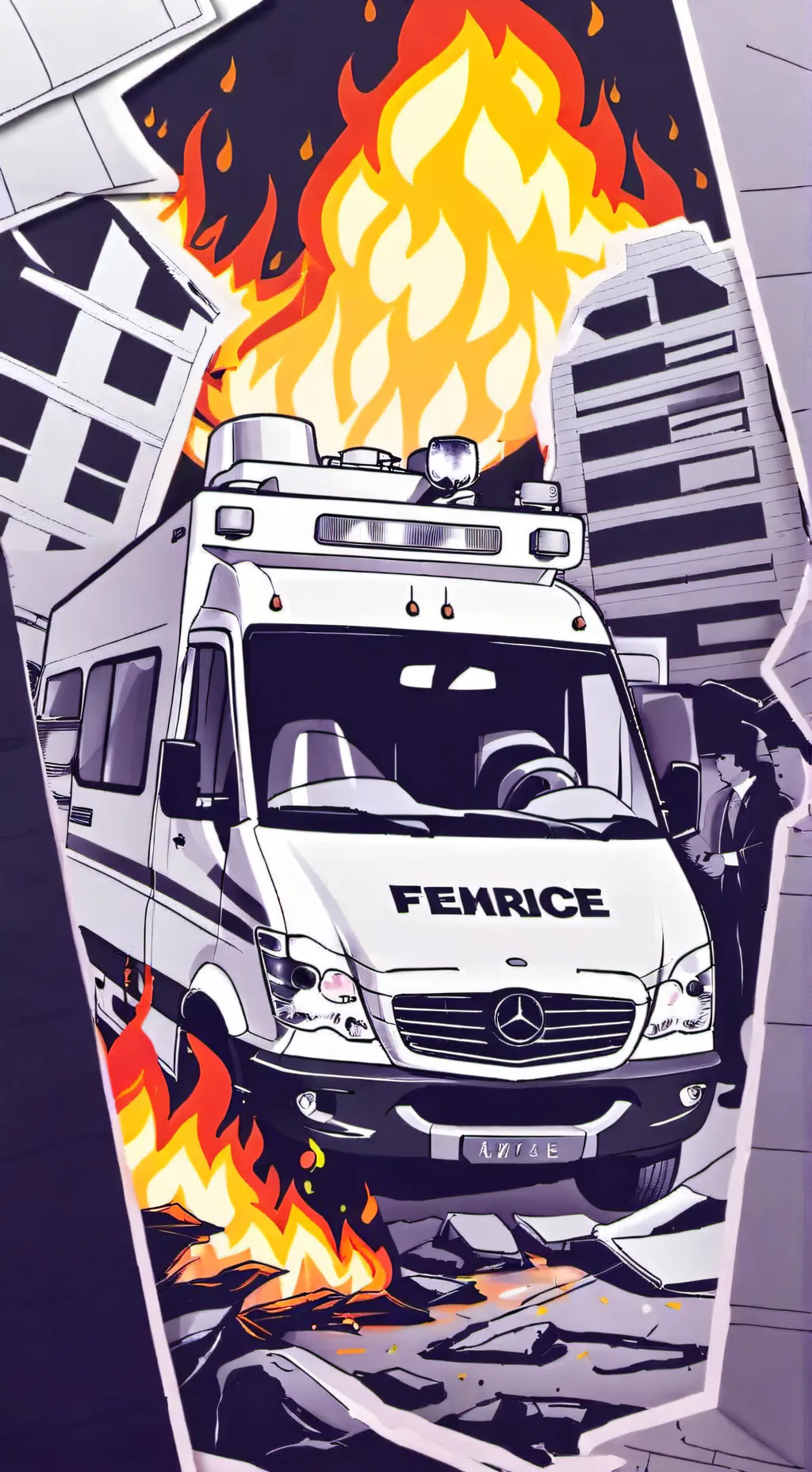 ai character: The fire background