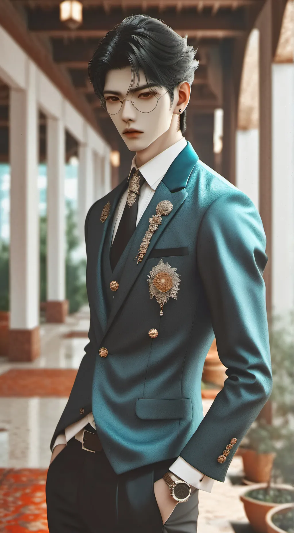 ai character: <•°•Aaron°•°> background