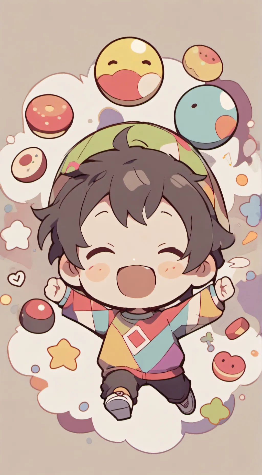 ai character: evil smile face background