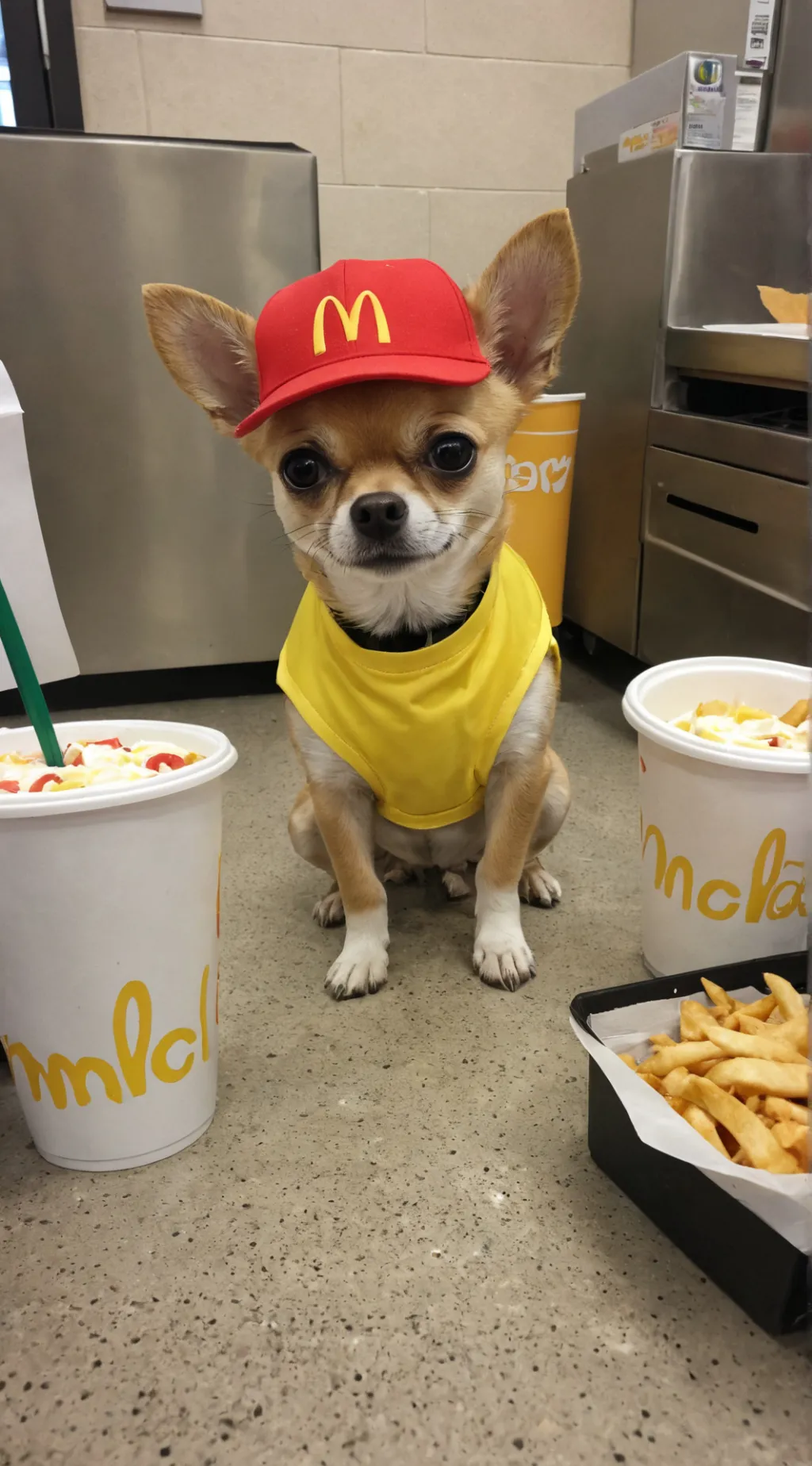 ai character: Chihuahua worker background