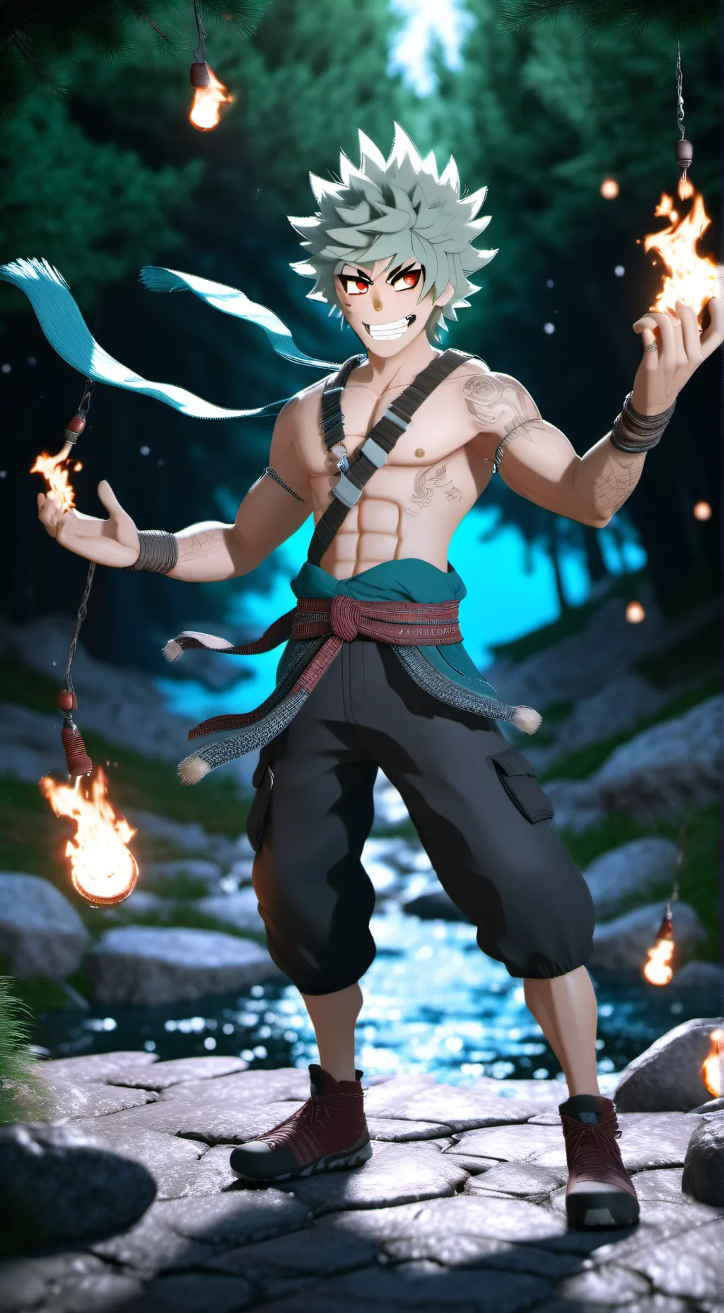 ai character: Bakudeku moana au background