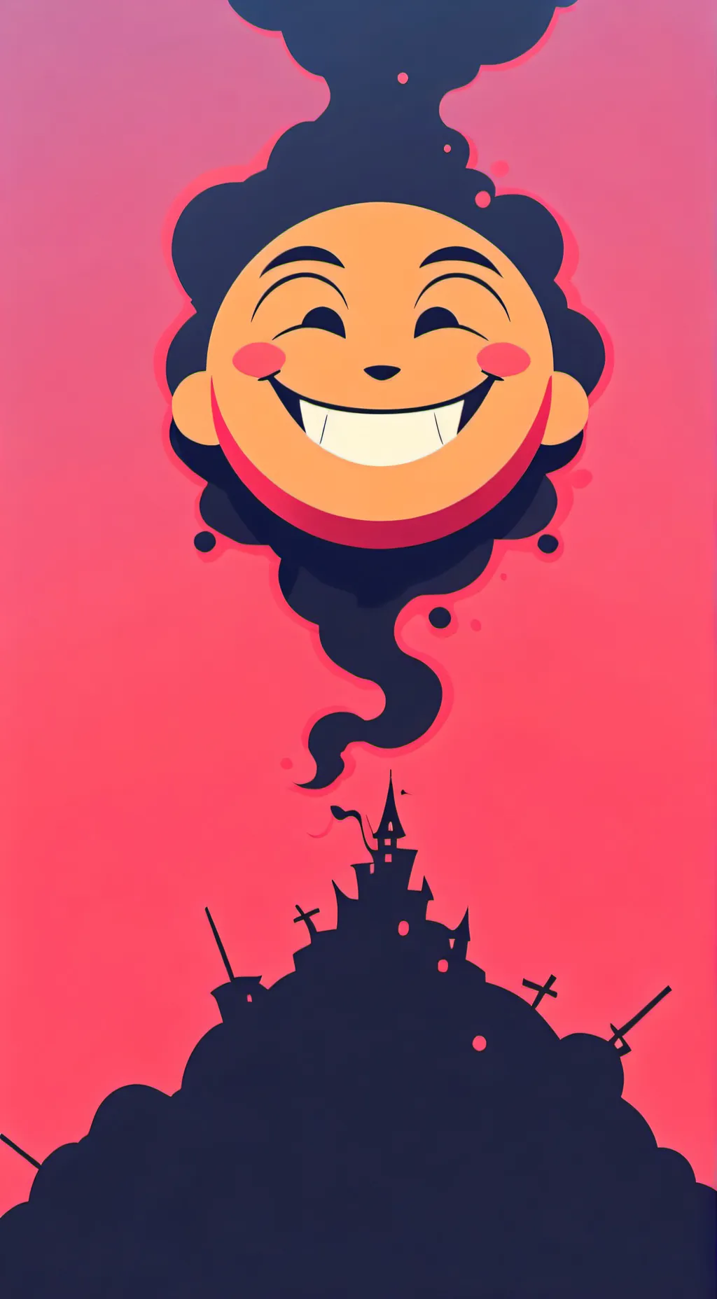 ai character: evil smile fac background