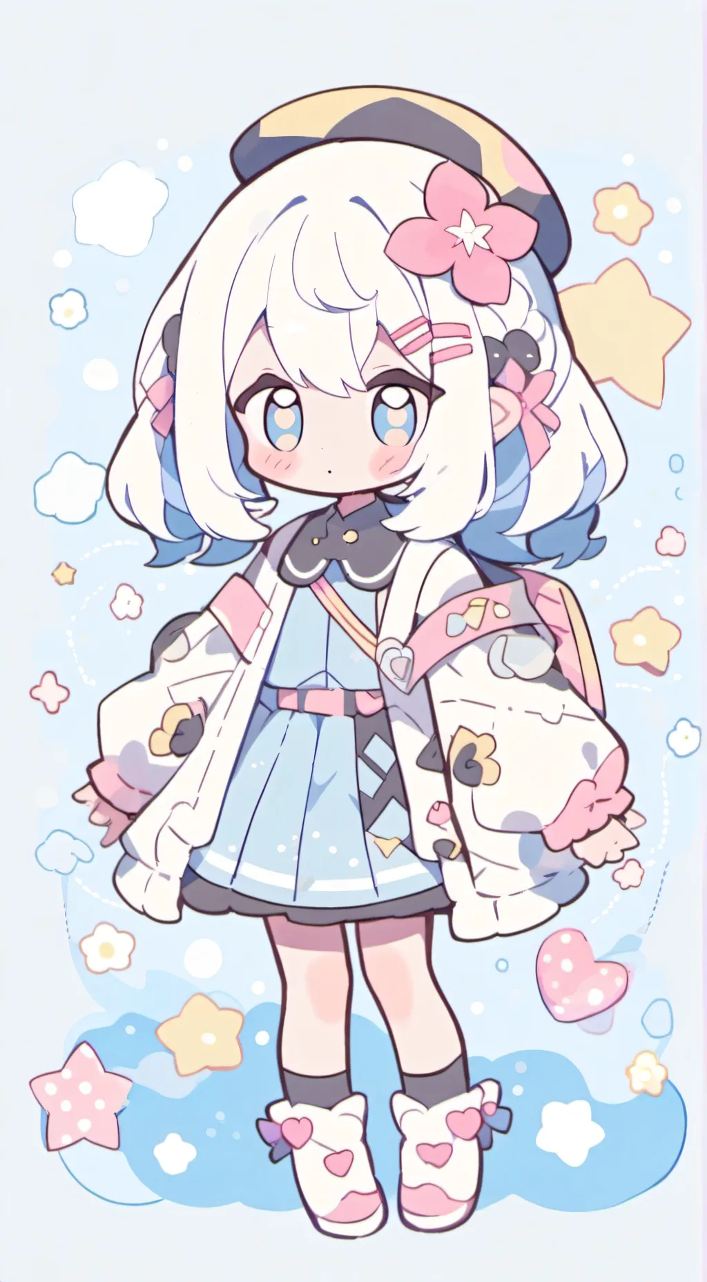 ai character: DW fake and real background