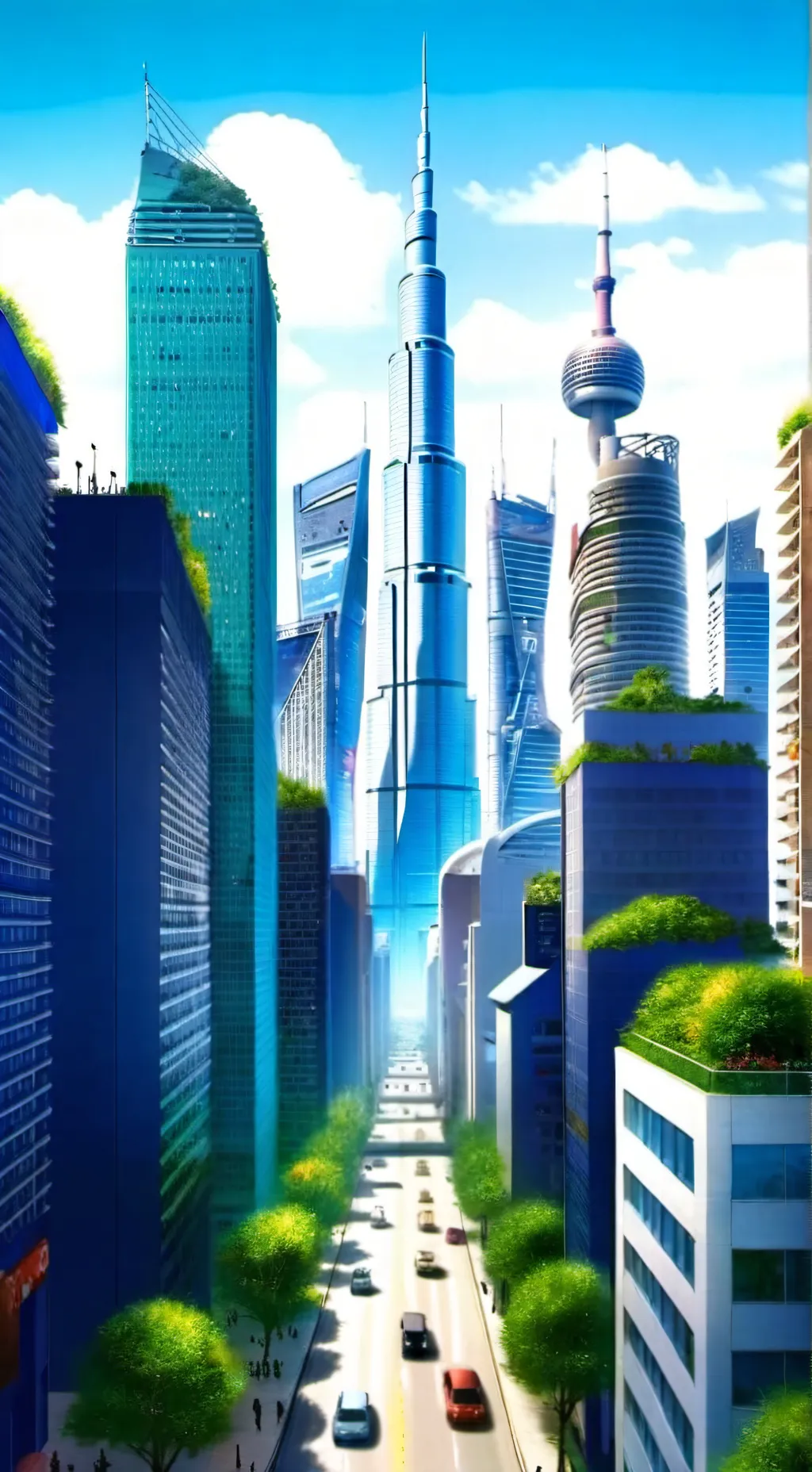 ai character: Frutiger aero background