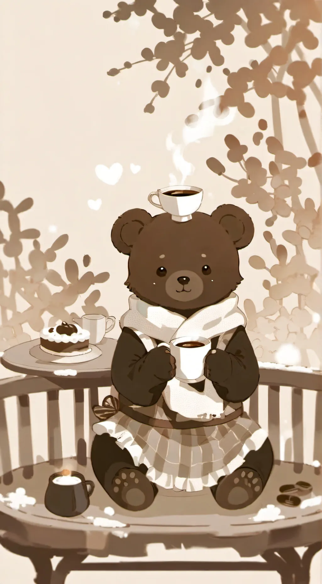ai character: coffee bear background