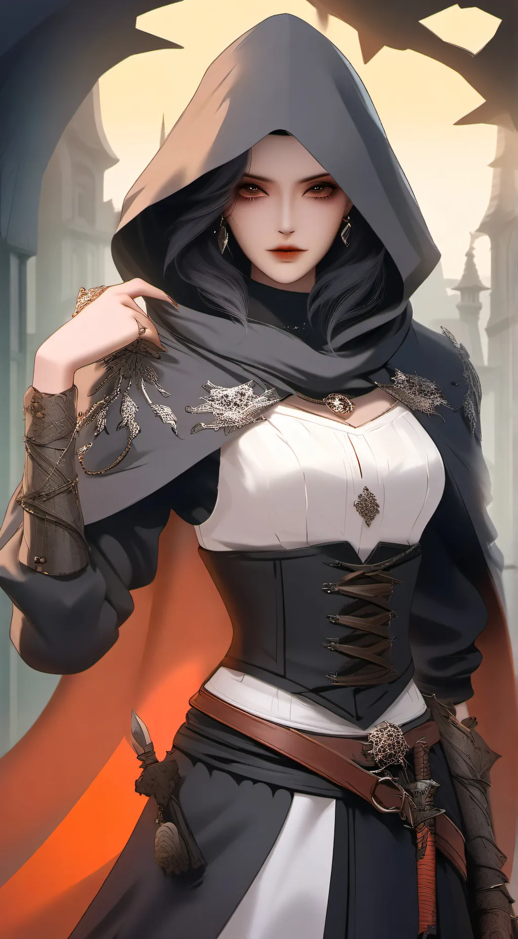 ai character: Luna (black death) background