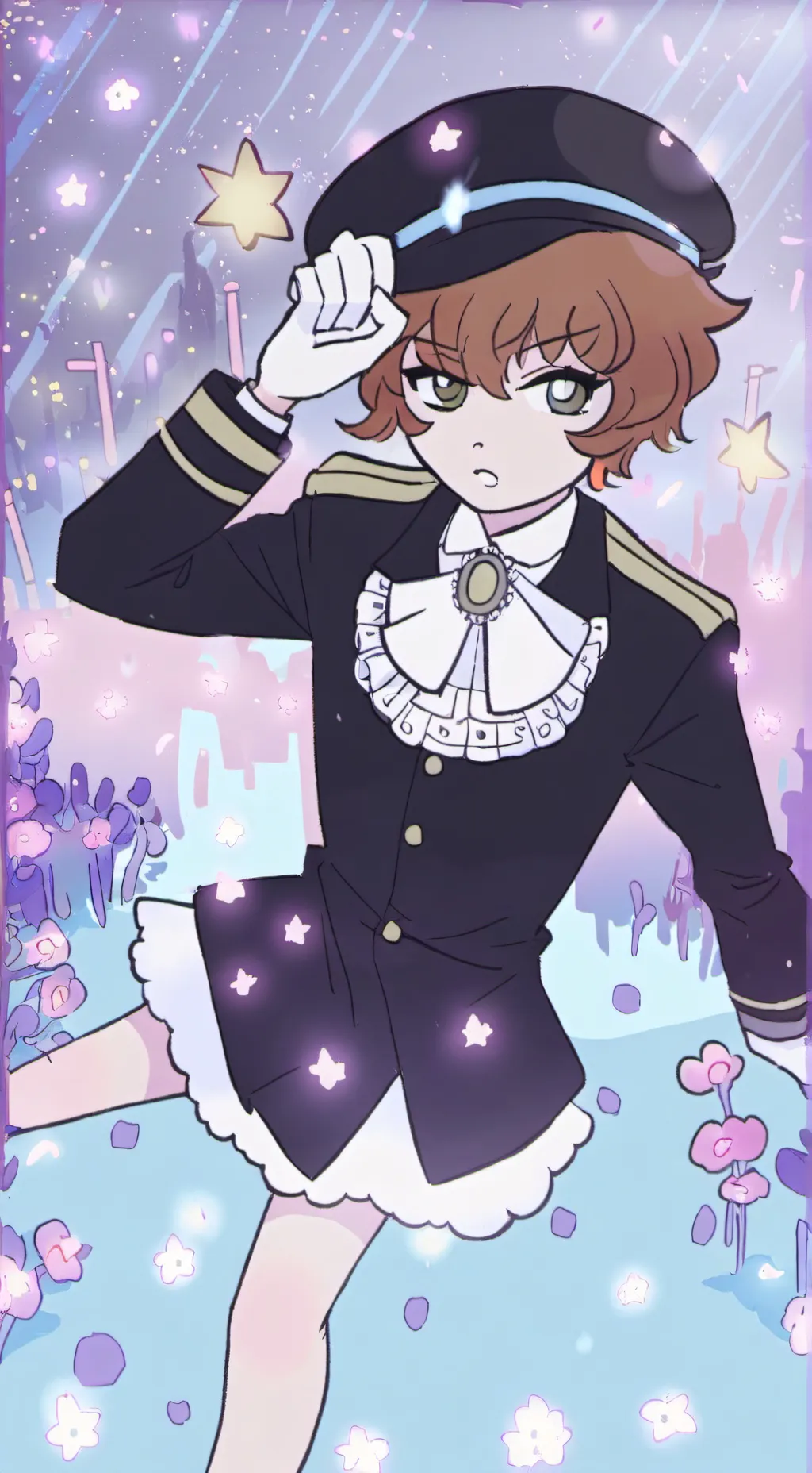 ai character: 8 de marzo ♀️🟣 background