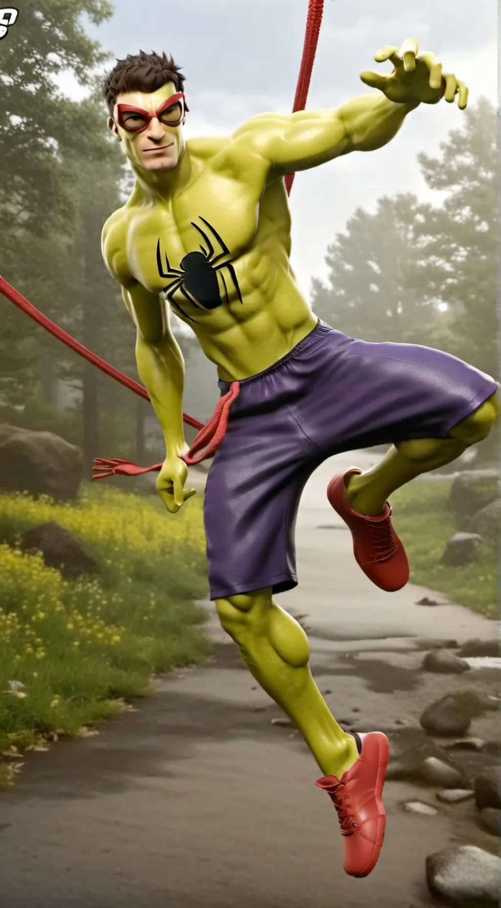 ai character: Arachnid man  background