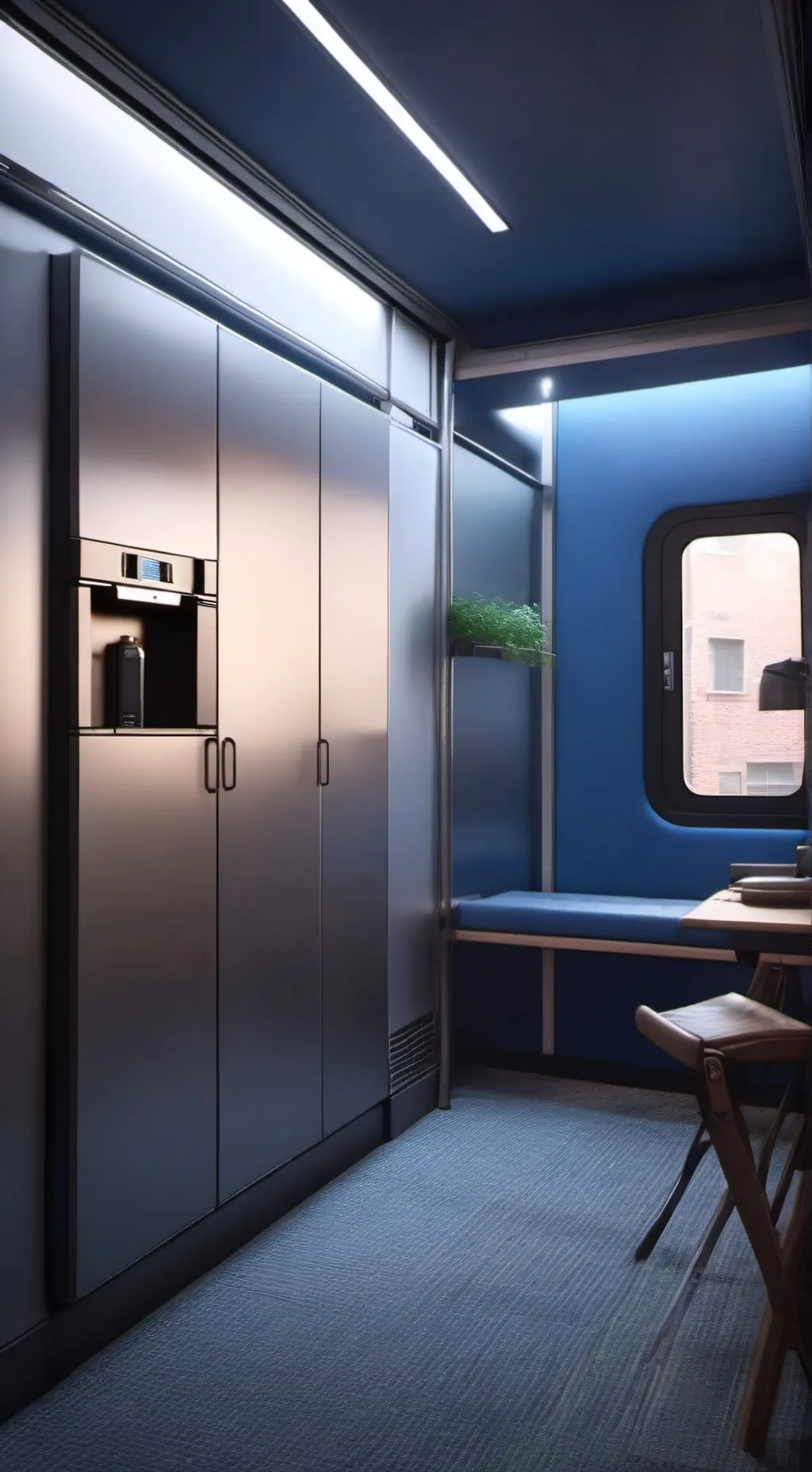 ai character: elevator background