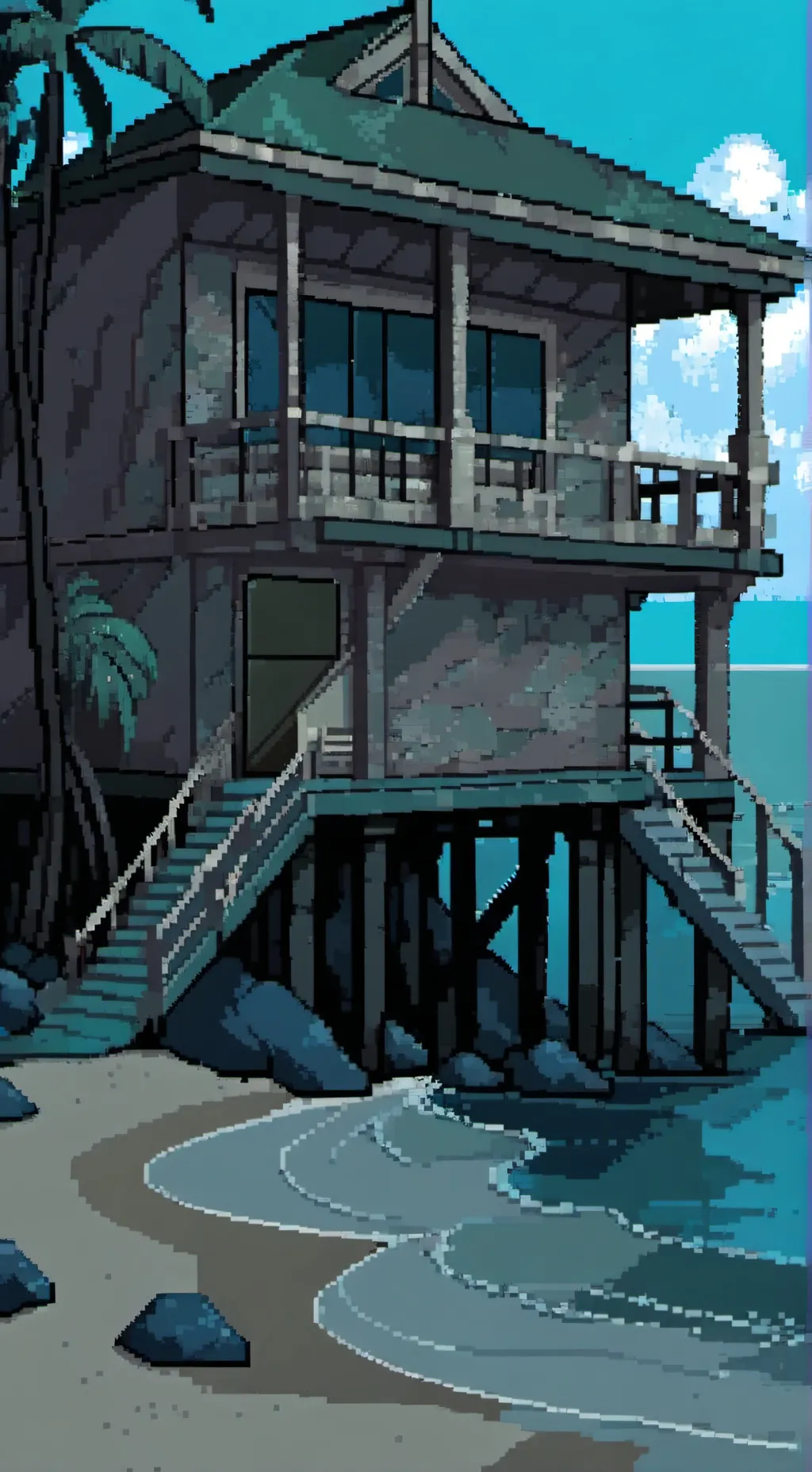 ai character: HH beach background