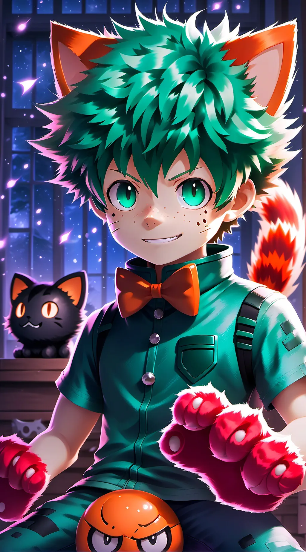ai character: BakuDeko Furry Spirit background