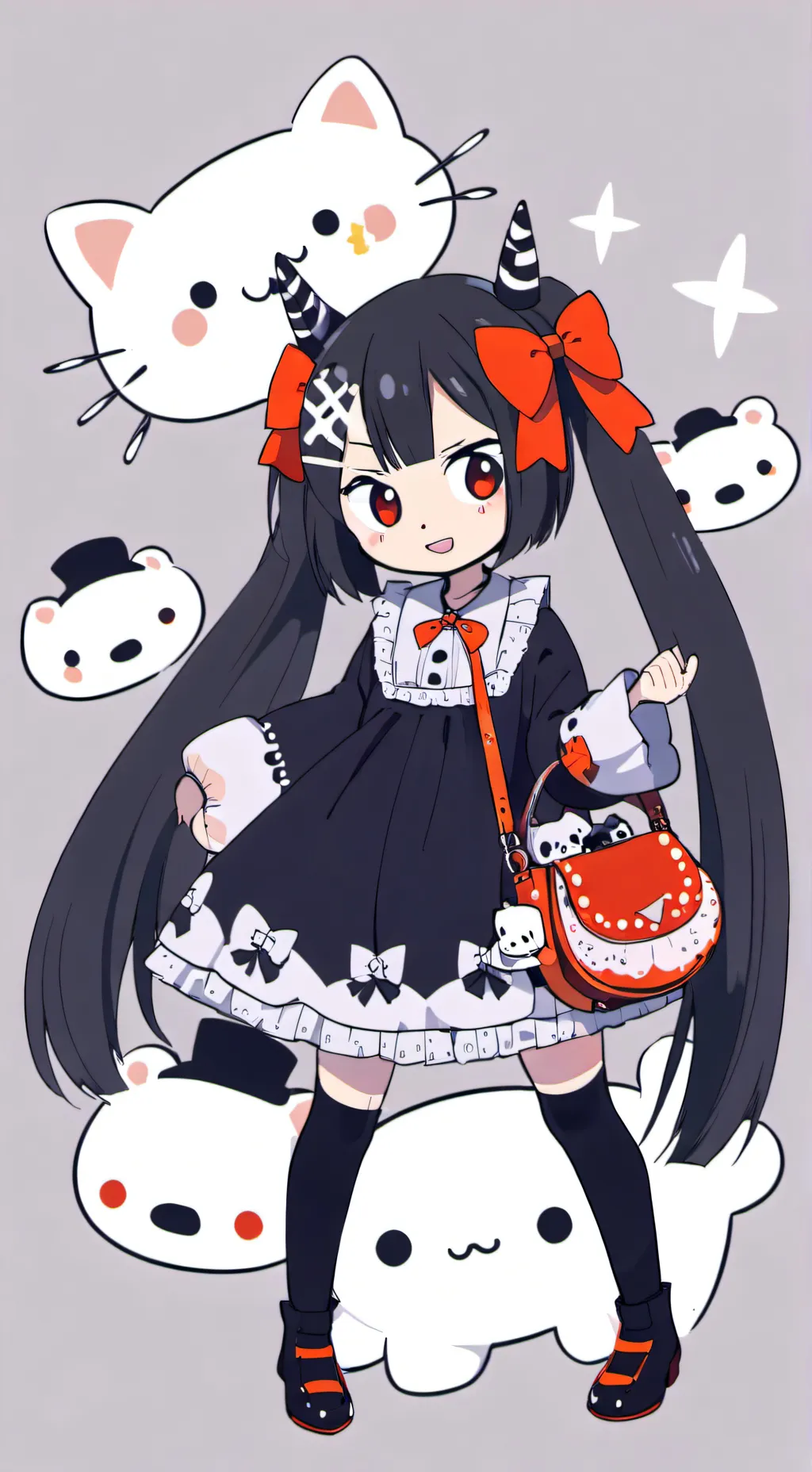 ai character: sanrio kuromi background