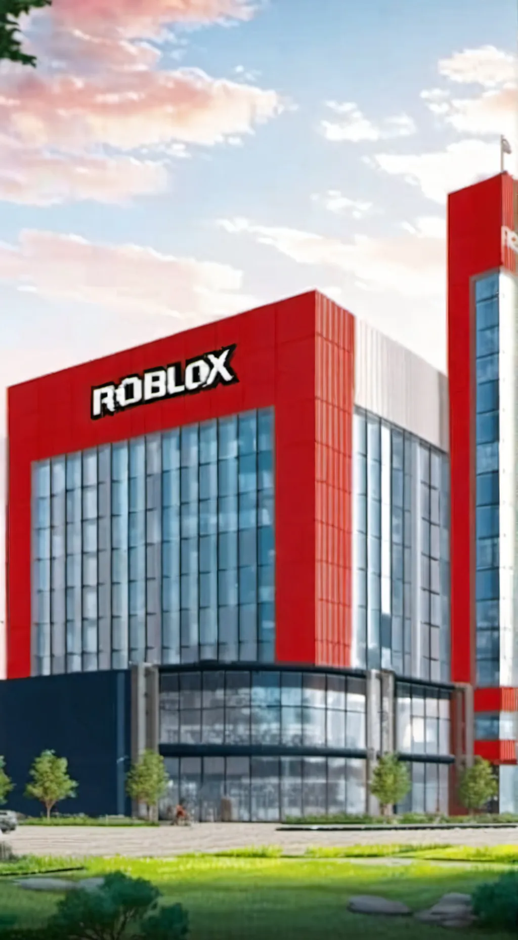 ai character: Roblox HQ background