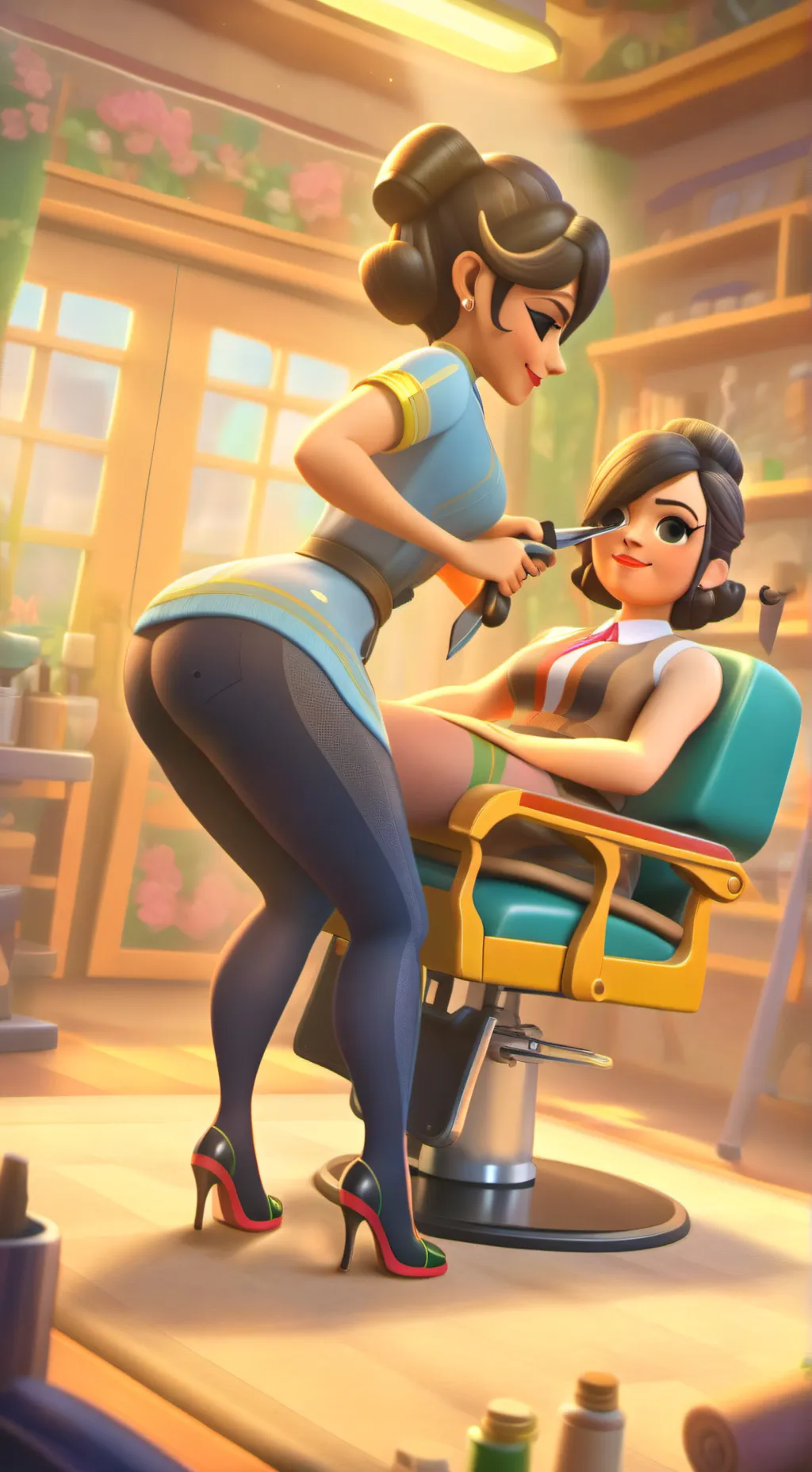 ai character: Hairdresser Hailie background