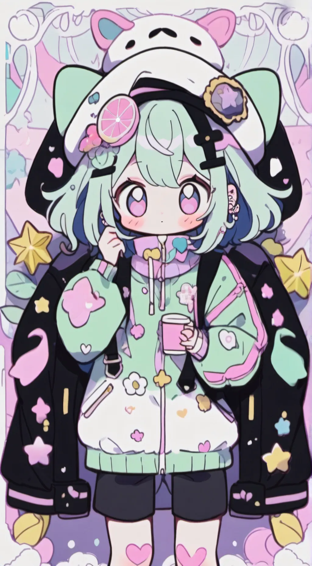 ai character: cutie pie  background