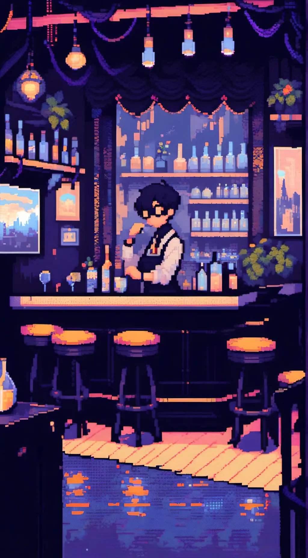 ai character: Bar estadounidense background