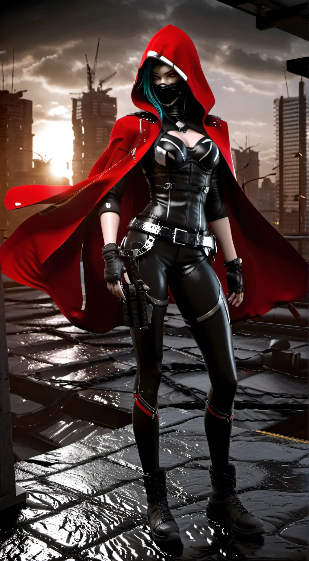 ai character: Raven Red/Ruby  background