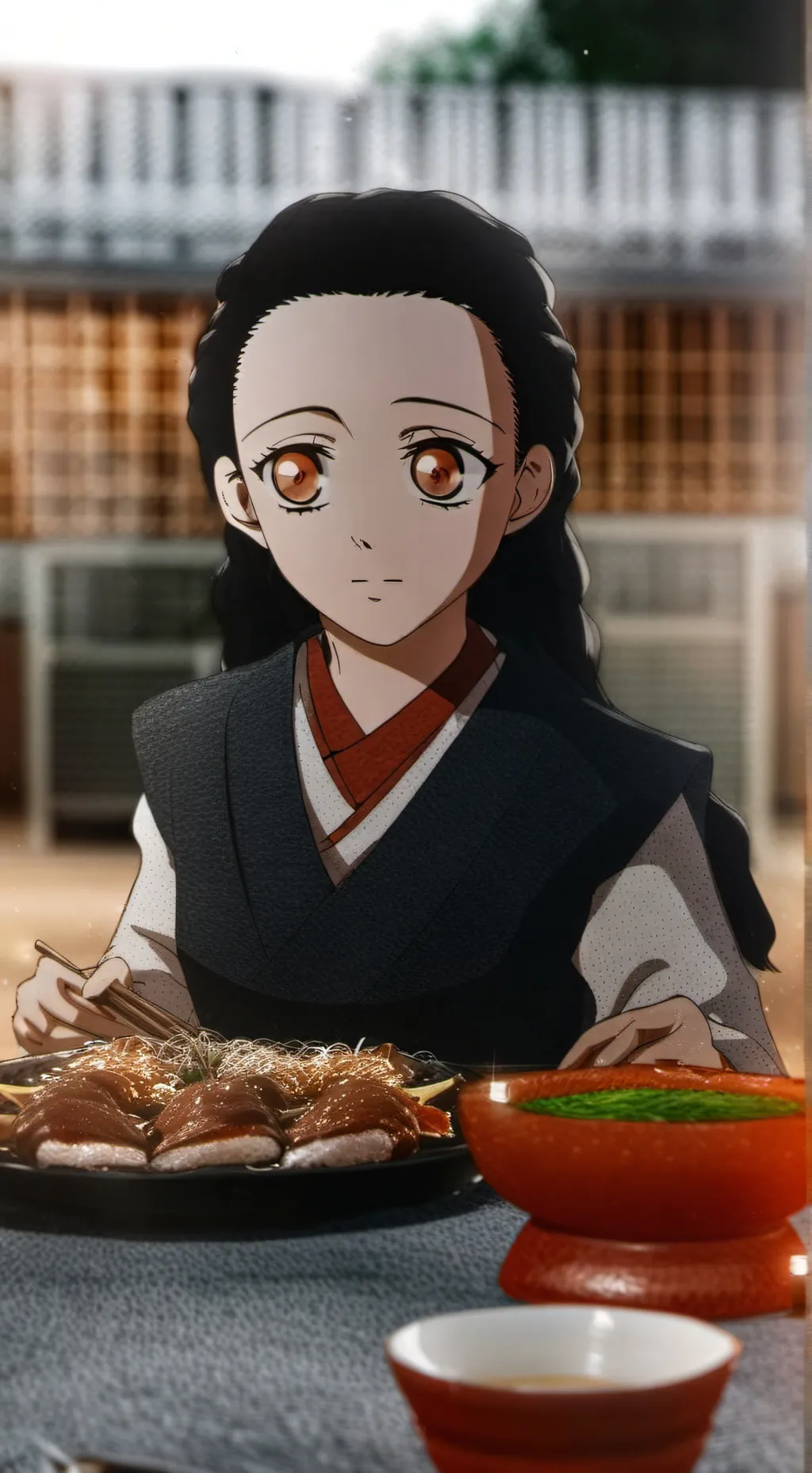 ai character: nezuko background