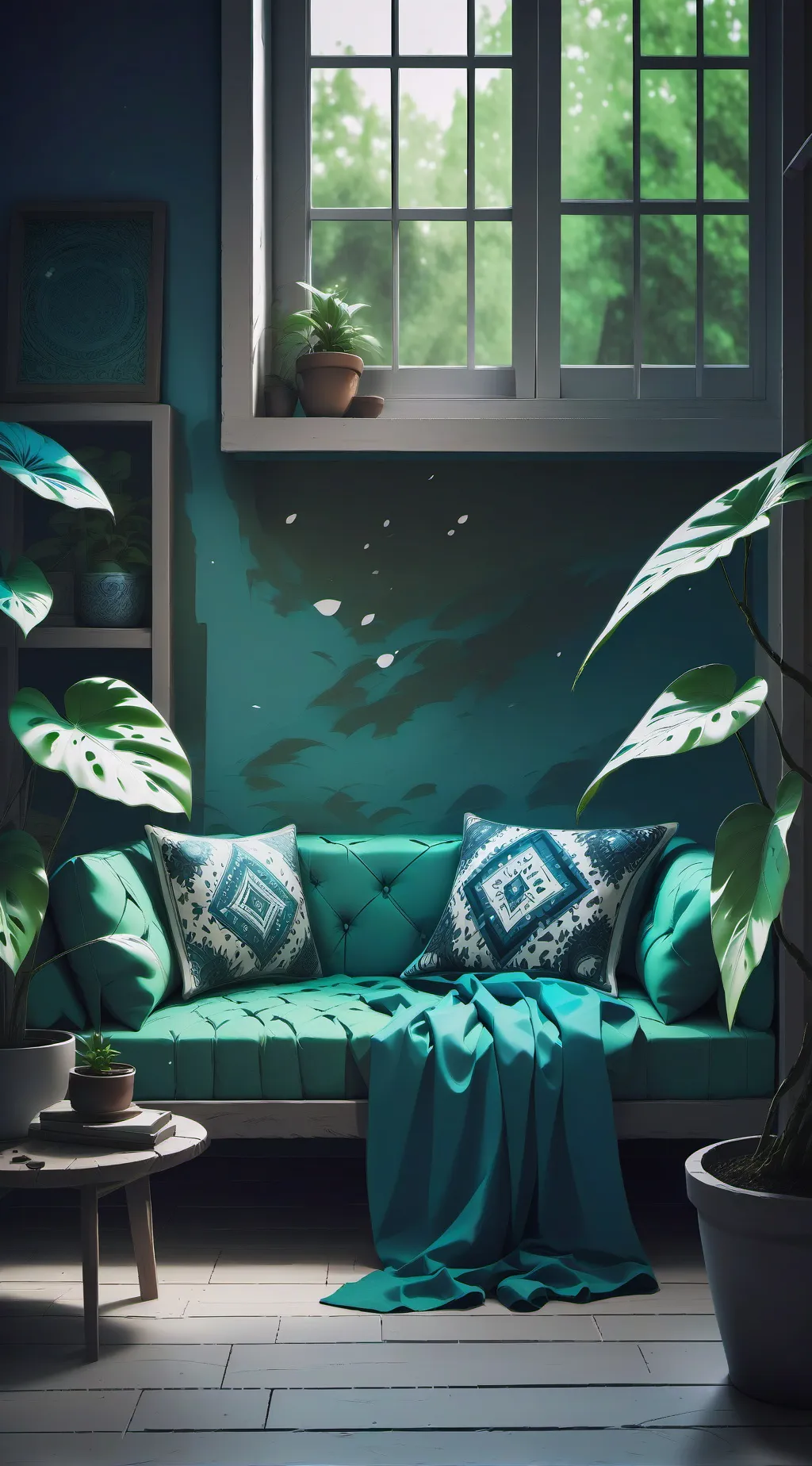 ai character: among us azul background