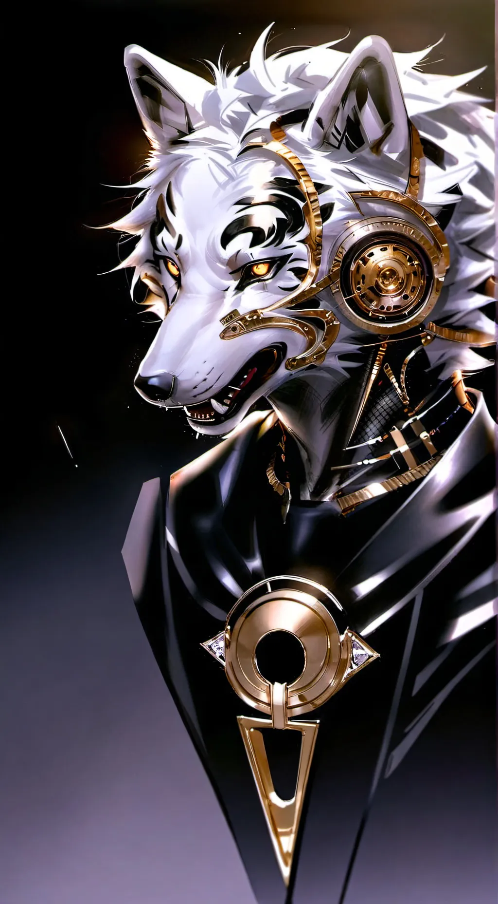 ai character: wolf mask background