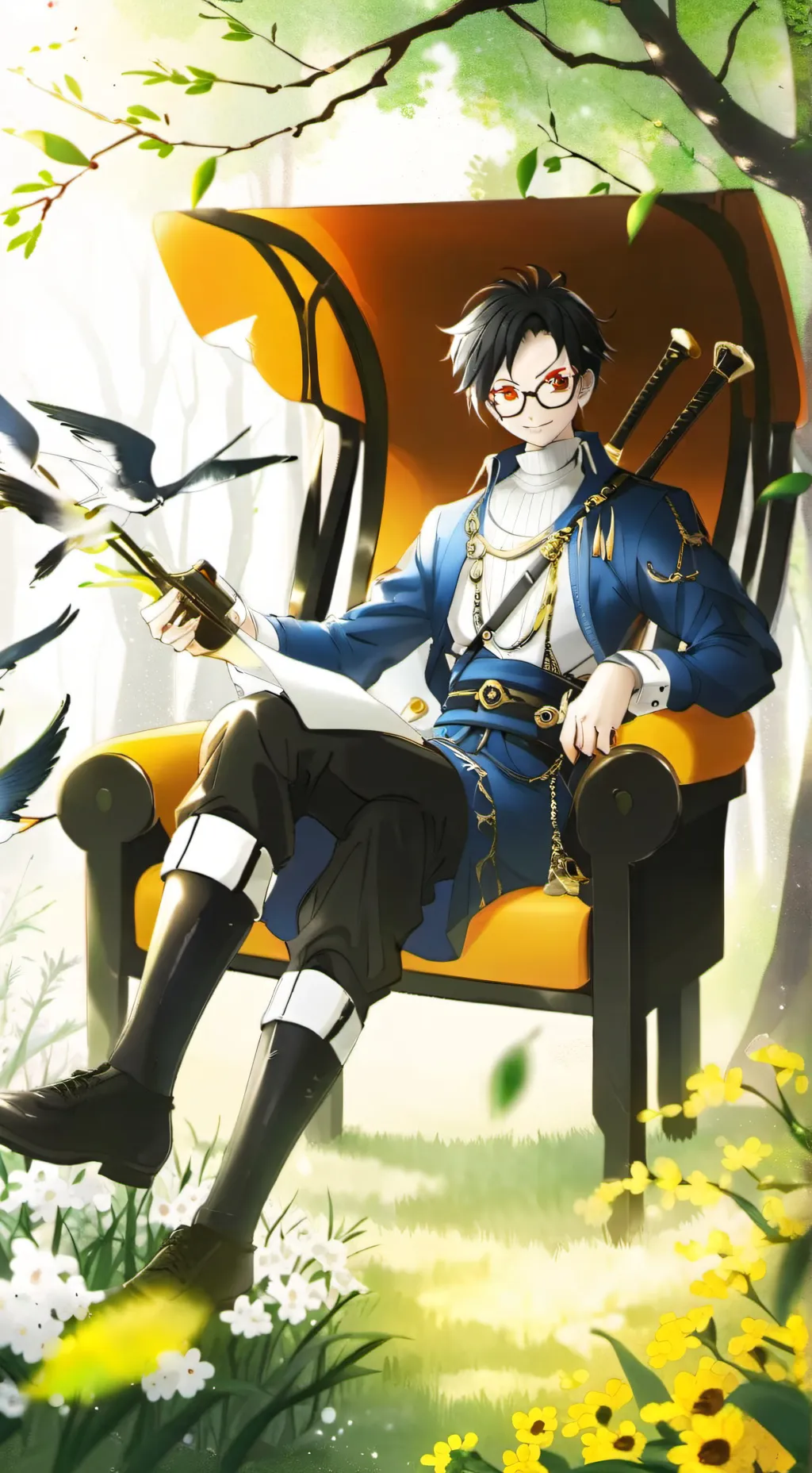 ai character: slayer x one piece background