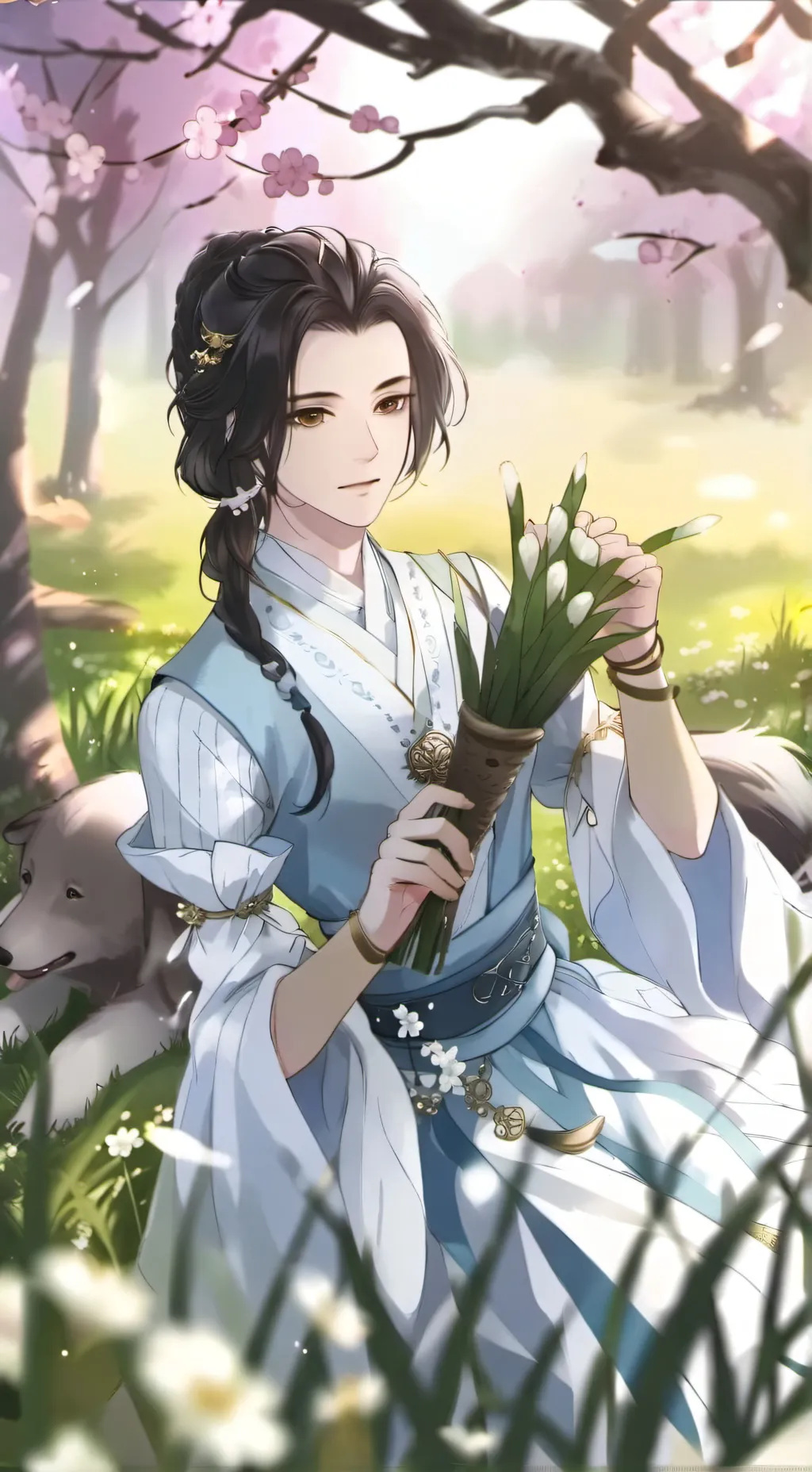 ai character: Grass background