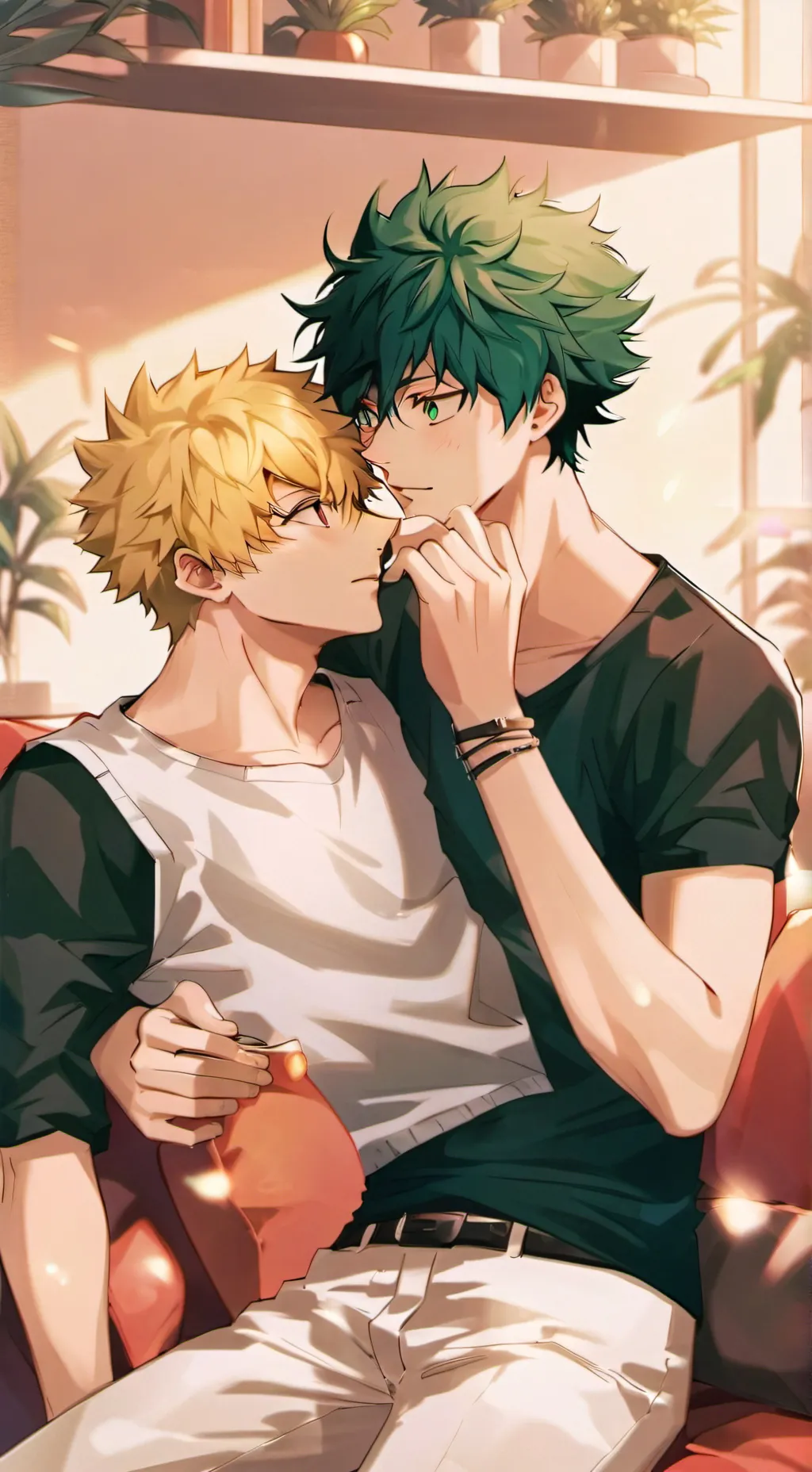 ai character: Deku and Bakugo background