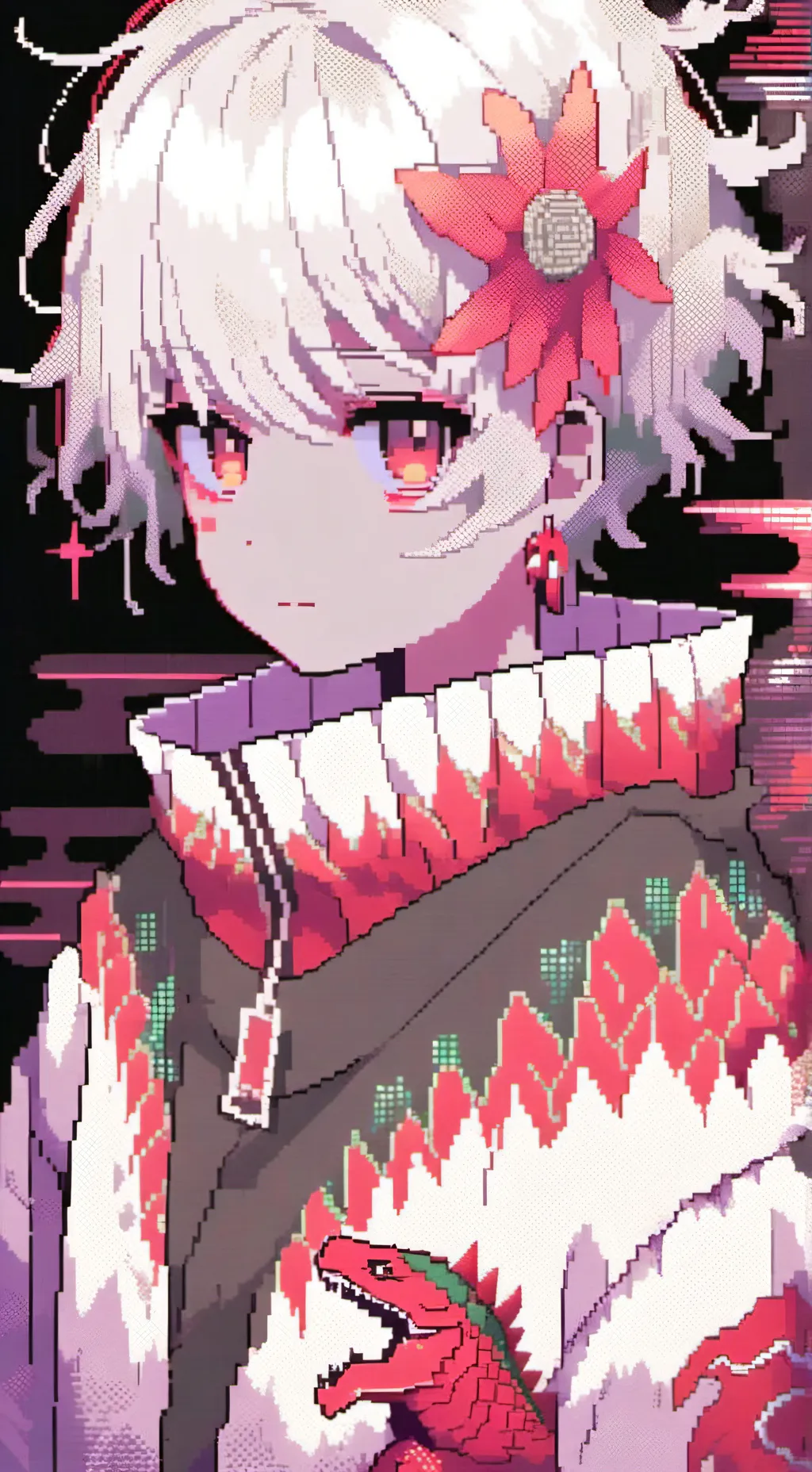 ai character: half Godzilla ×UA background