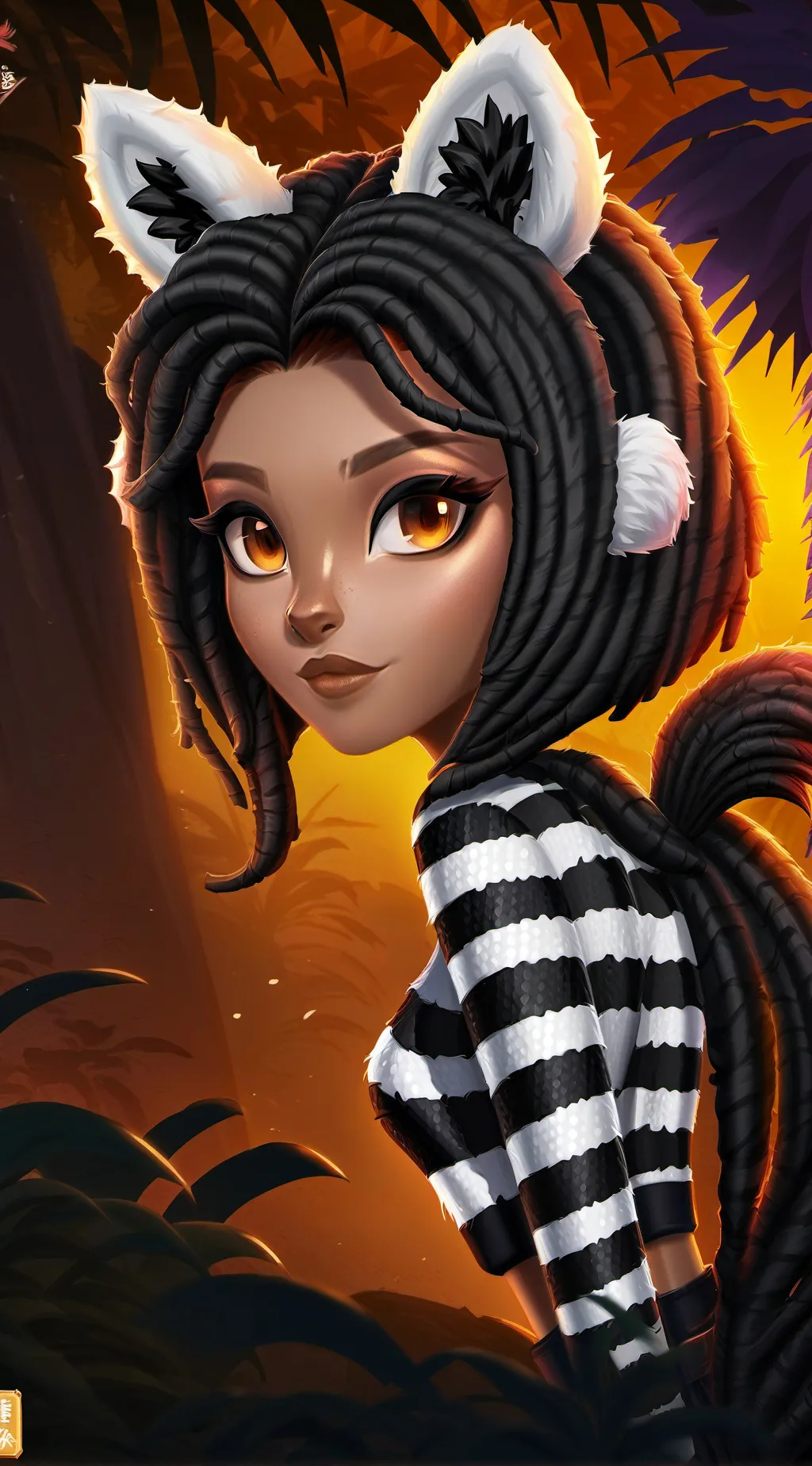 ai character: Zebra Spirit Paws background