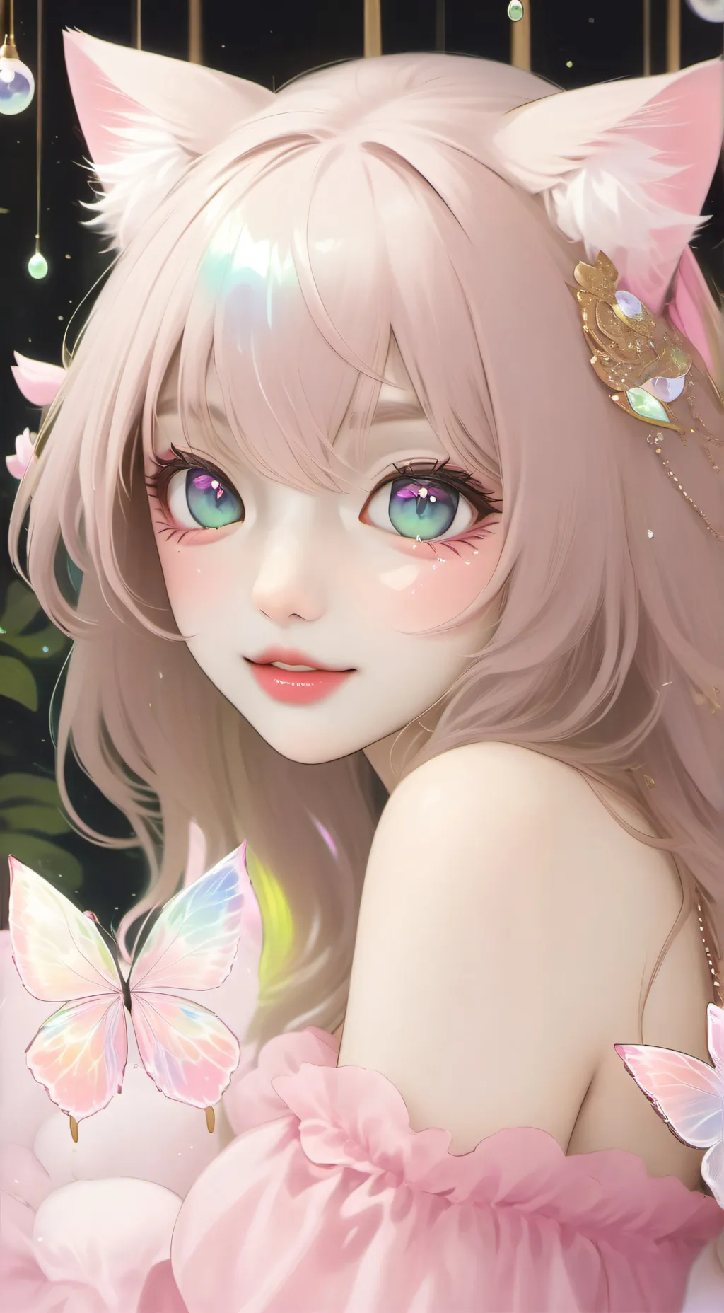 ai character: Pinkie the Cat Spirit background