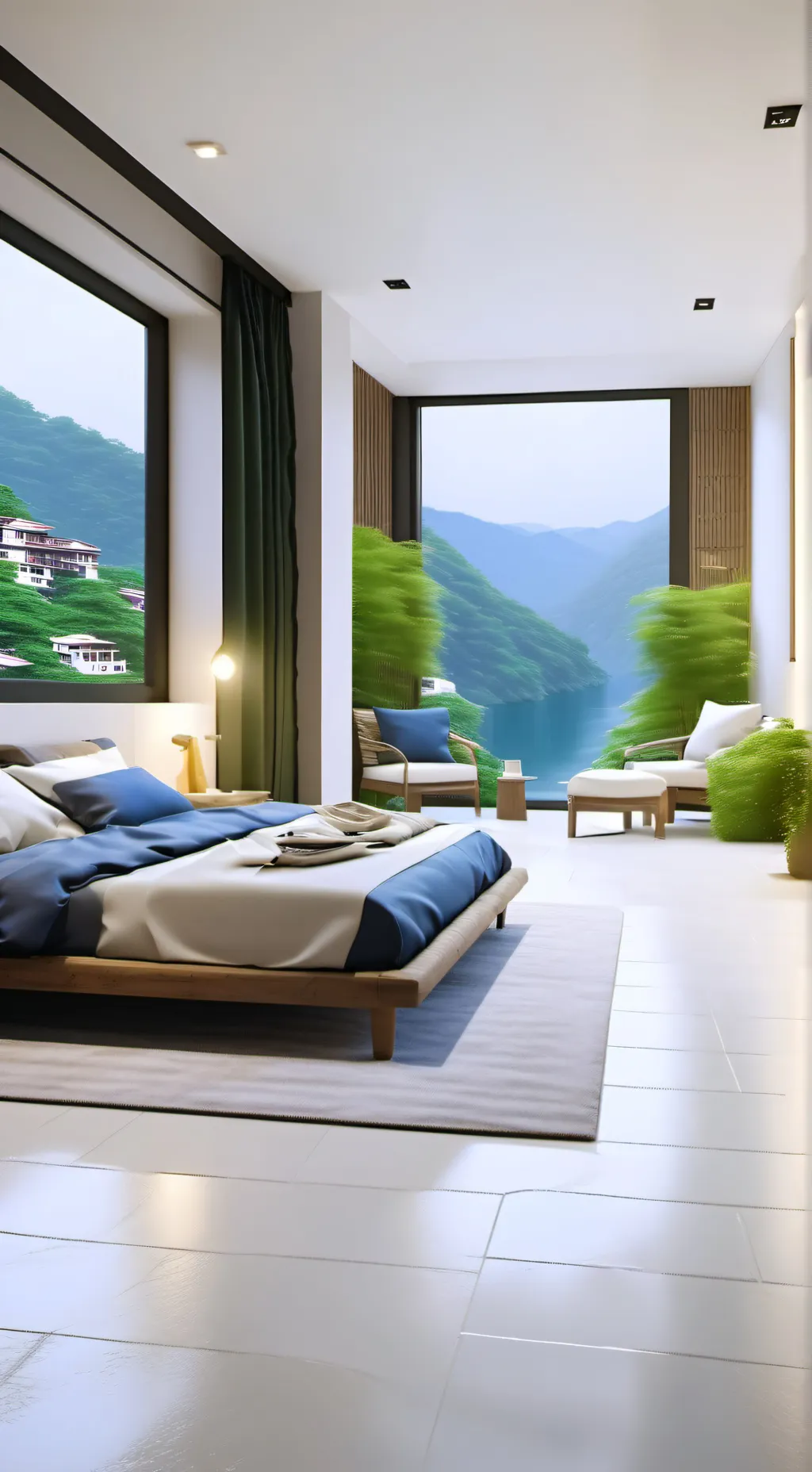 ai character: At night watching background