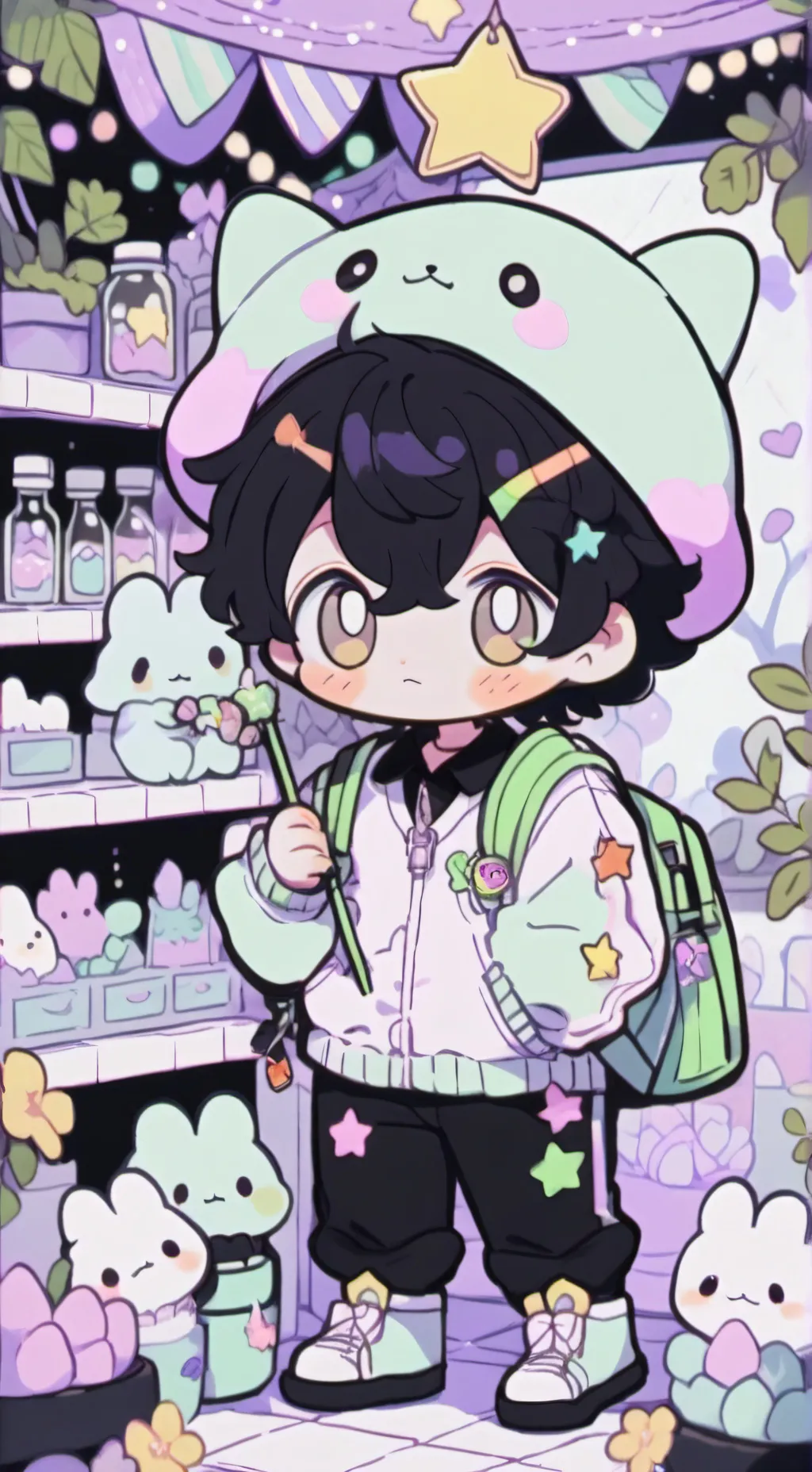 ai character: dw shop meme background