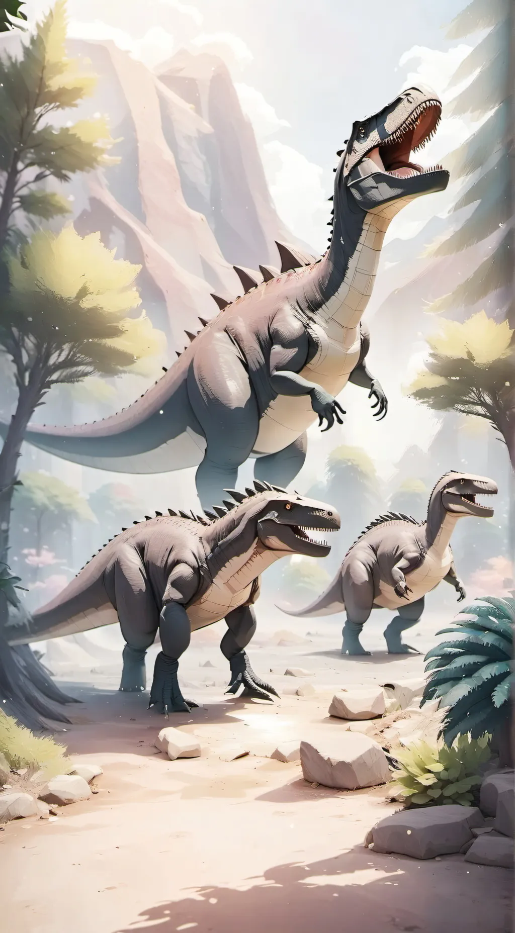 ai character: Create dino park background