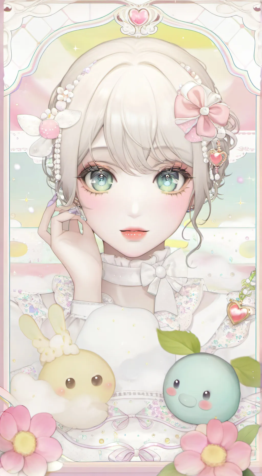 ai character: cute girl background