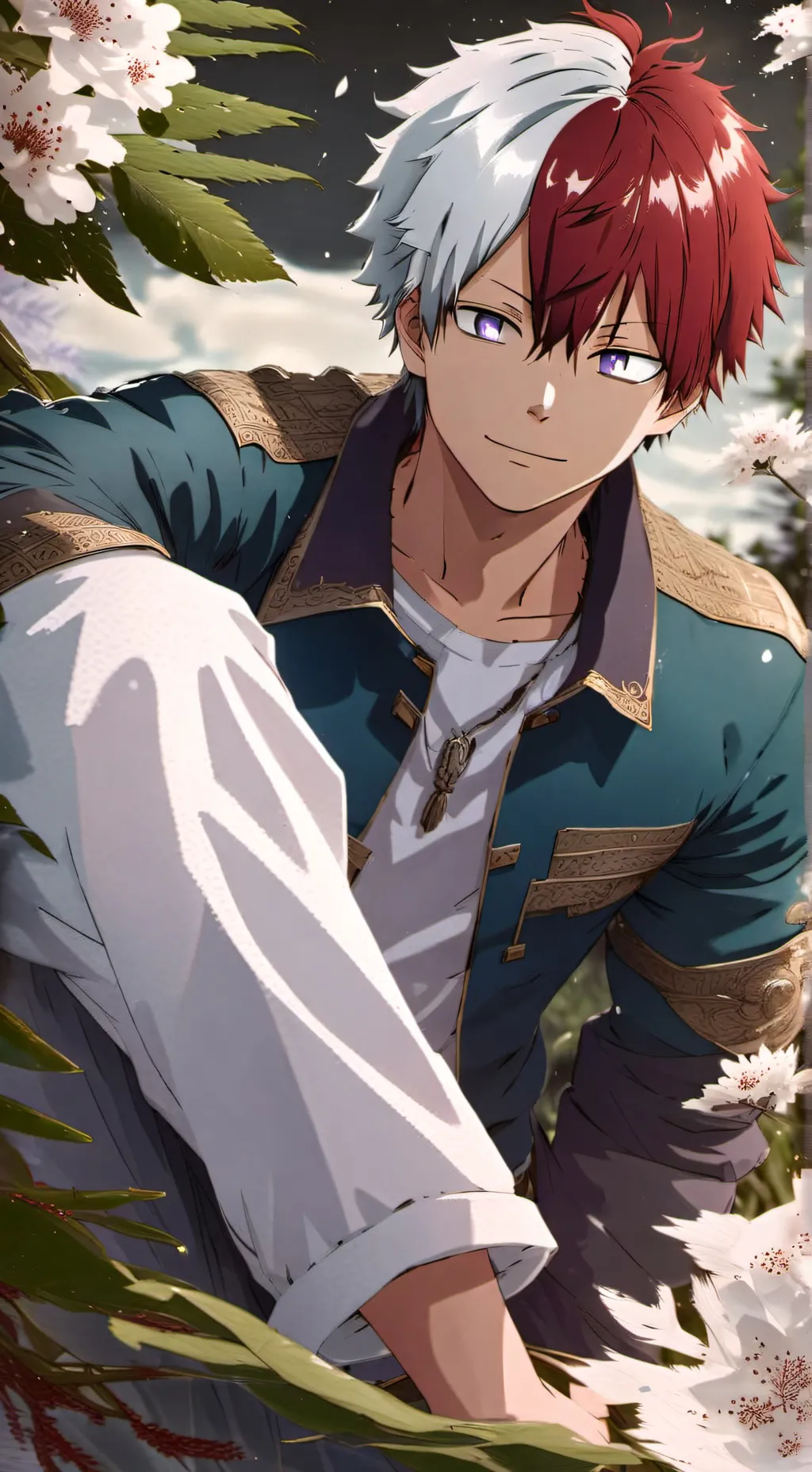 ai character: Shoto Todoroki  background