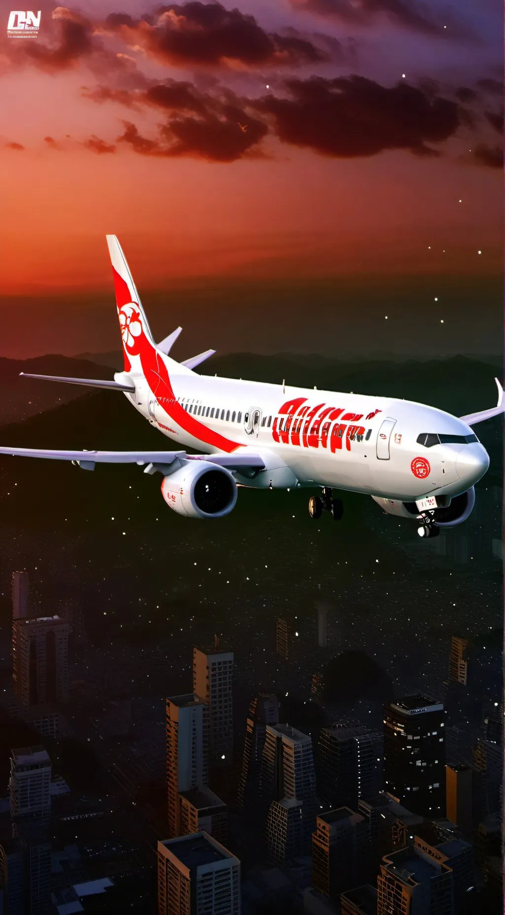 ai character: Lion Air B737-8Max background