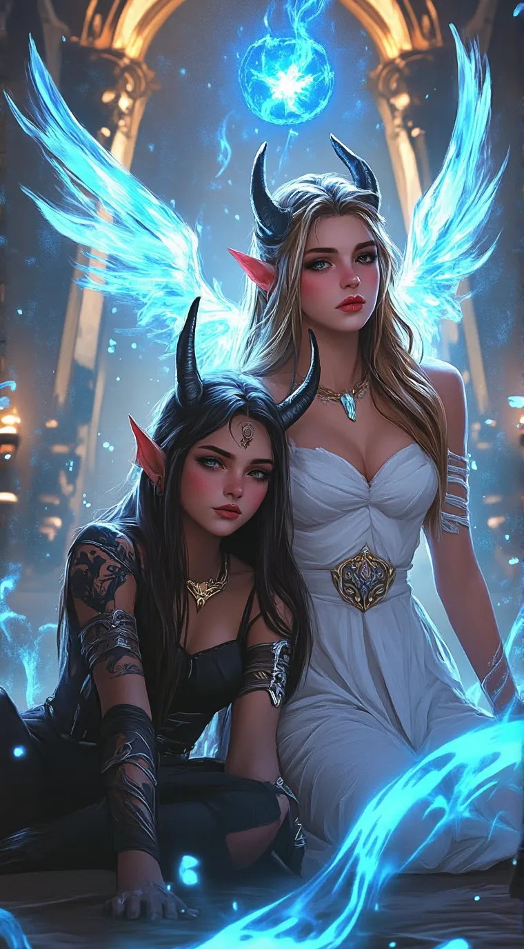 ai character: angel x demon  background