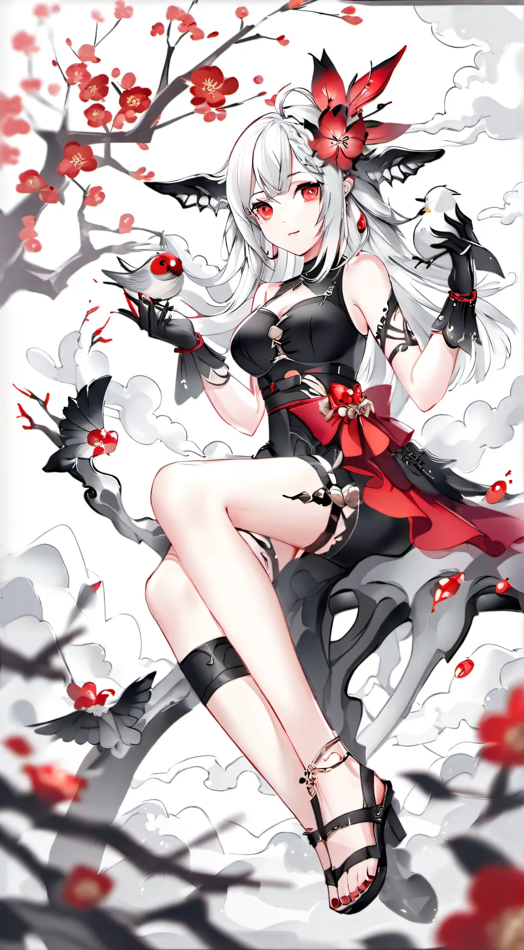 ai character: Bird girl background