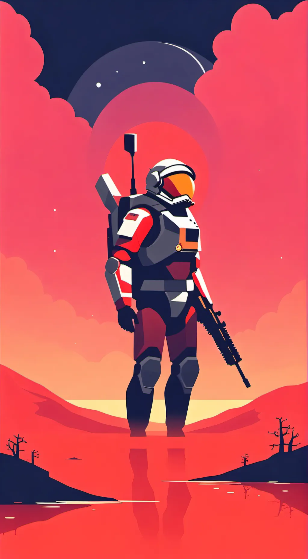 ai character: Among us Halloween background