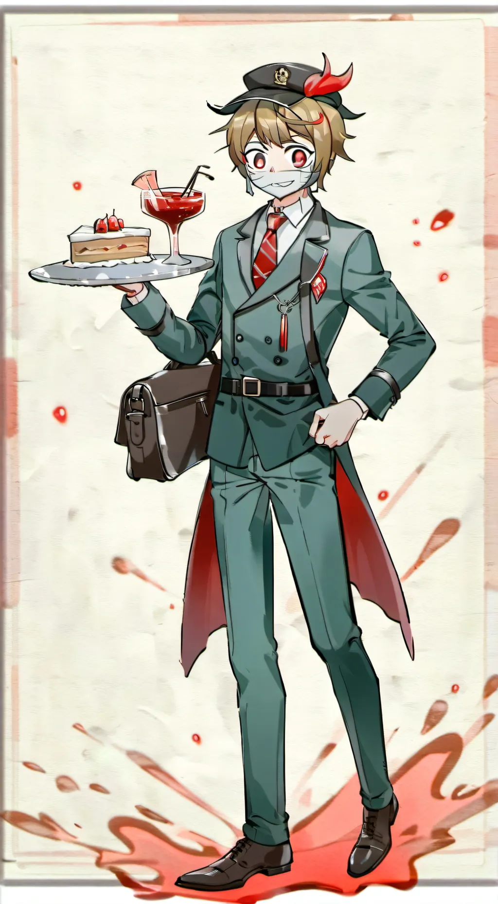 ai character: U.A blood valentin background