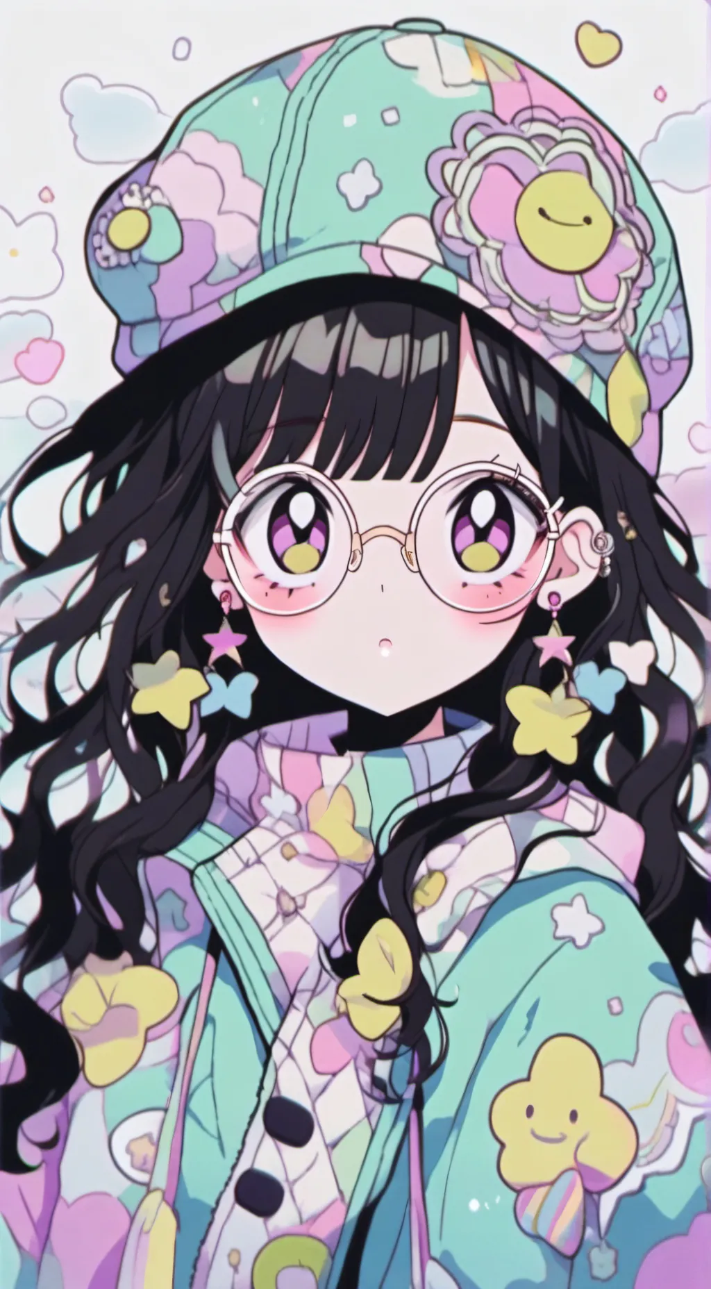 ai character: Chica nerd background